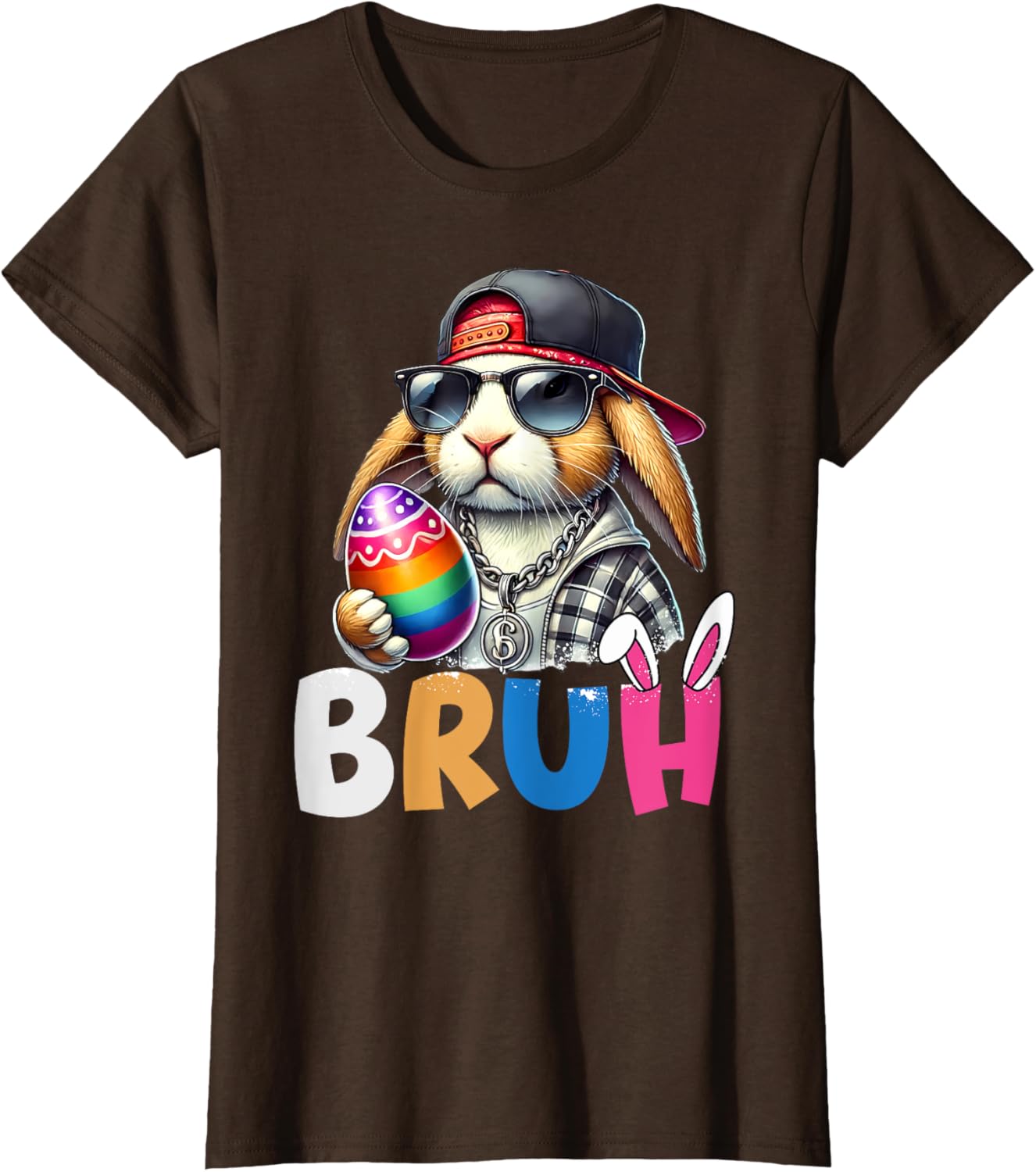 Bunny Rabbit Easter Happy Easter Bruh Teens Boys Kids T-Shirt