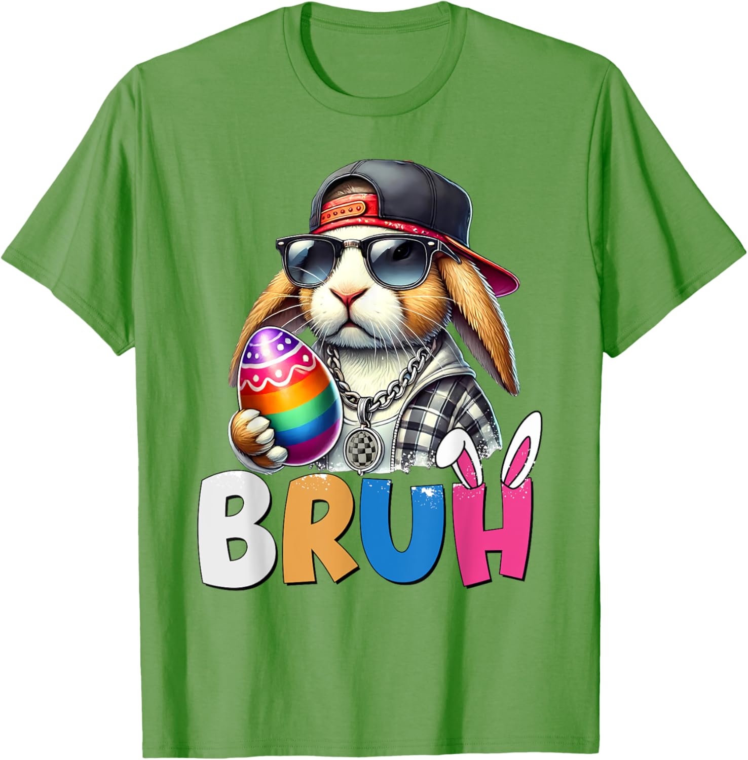 Bunny Rabbit Easter Happy Easter Bruh Teens Boys Kids T-Shirt