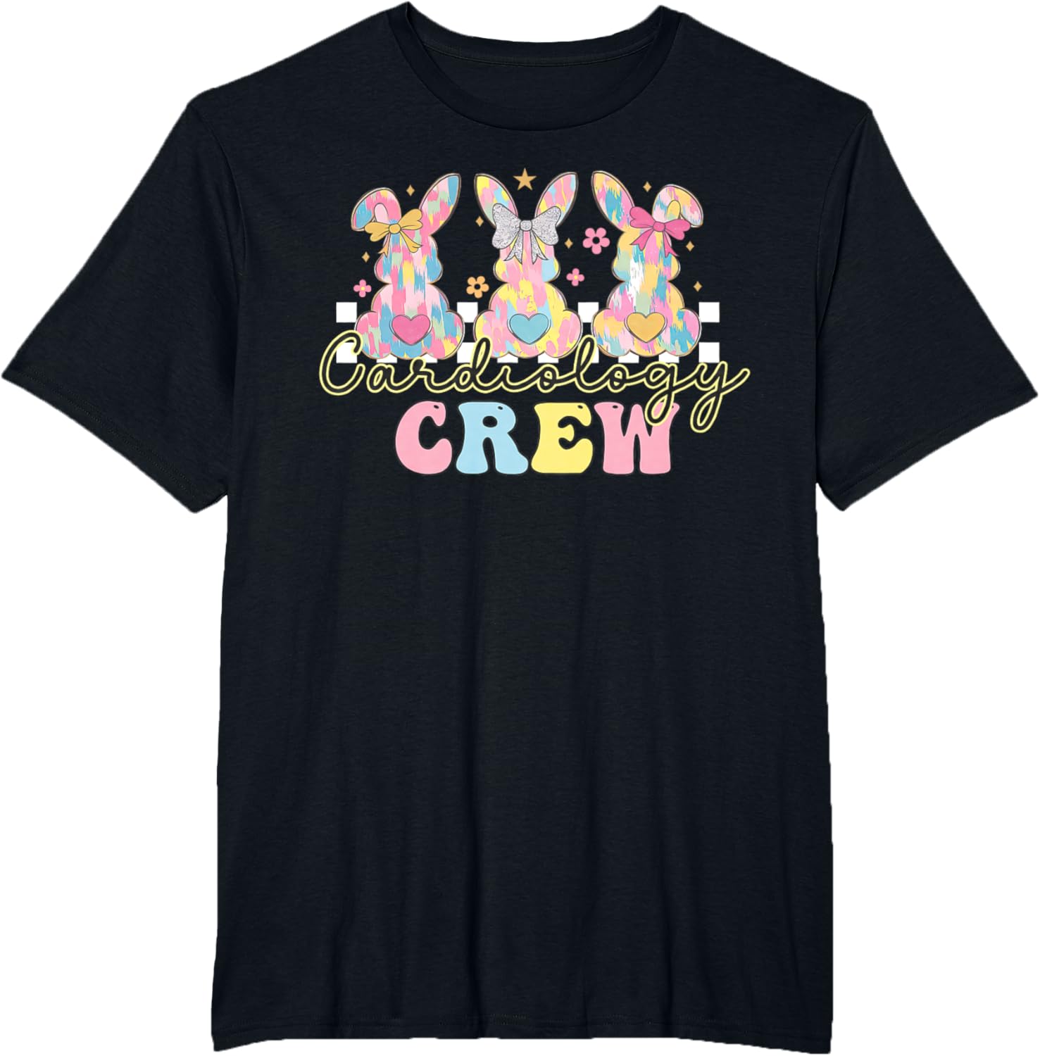 Cardiology Crew Nurse CVICU Cardiac Bunny Coquette Easter T-Shirt