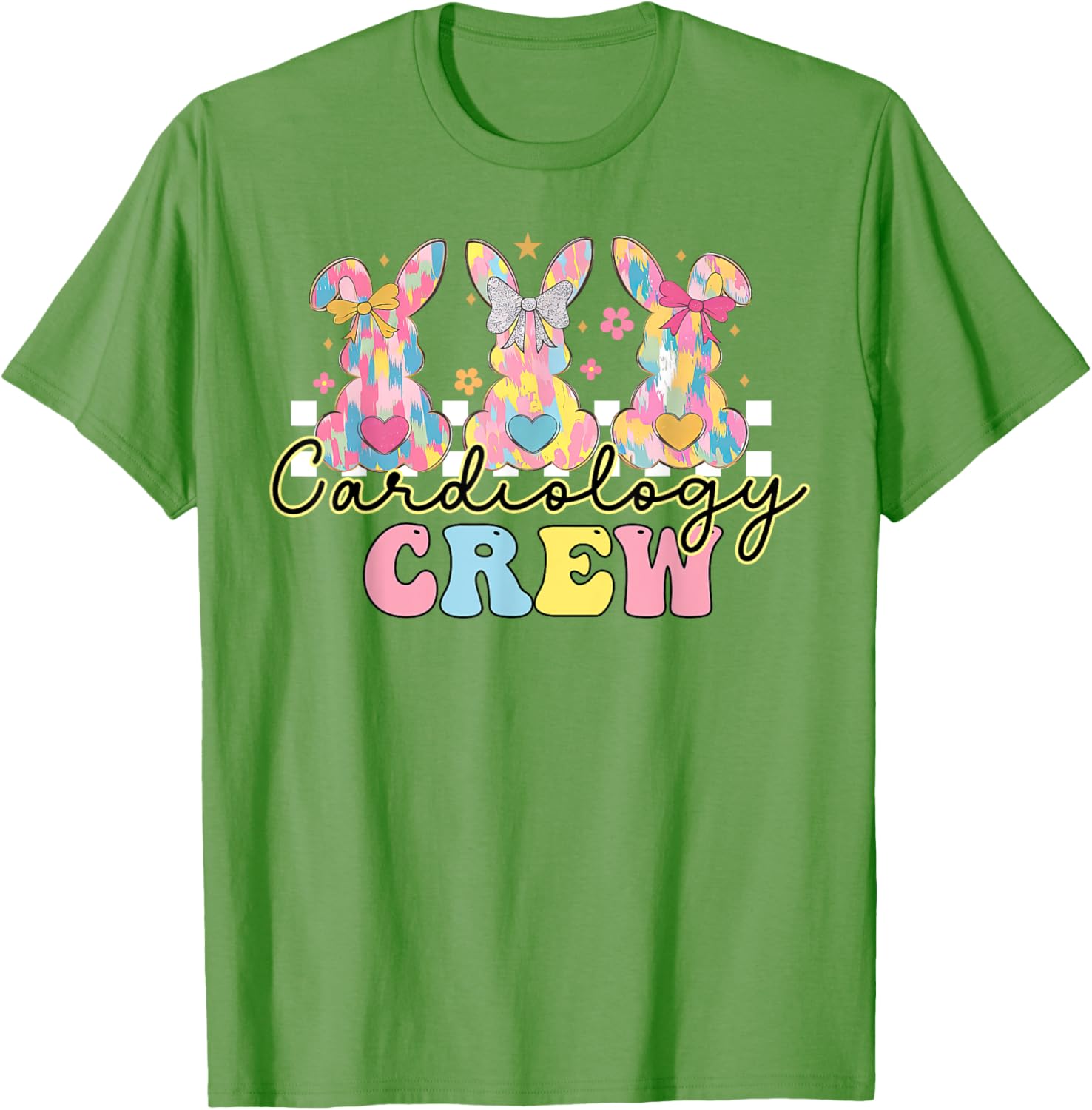 Cardiology Crew Nurse CVICU Cardiac Bunny Coquette Easter T-Shirt