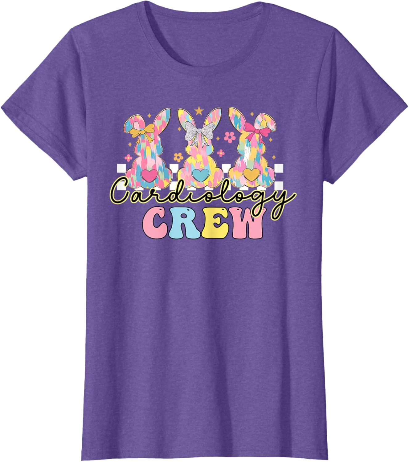 Cardiology Crew Nurse CVICU Cardiac Bunny Coquette Easter T-Shirt