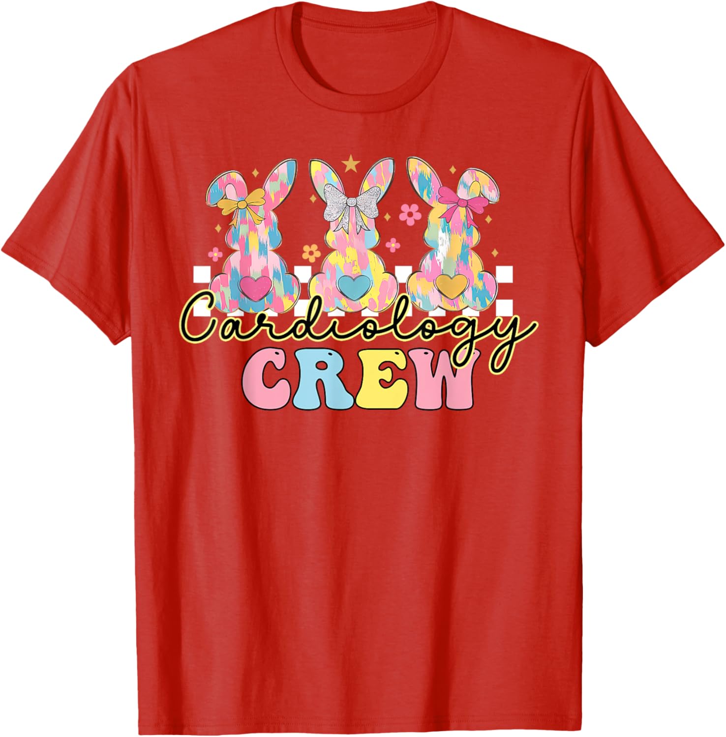 Cardiology Crew Nurse CVICU Cardiac Bunny Coquette Easter T-Shirt