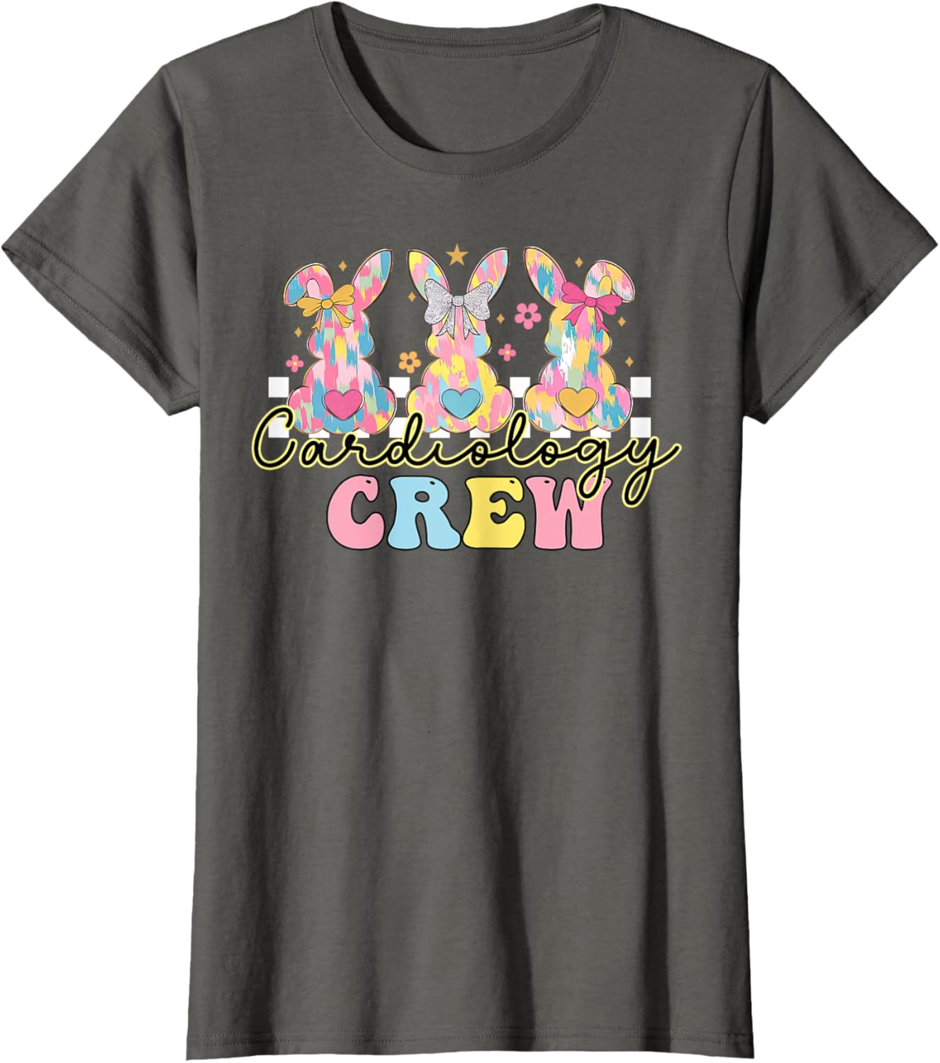 Cardiology Crew Nurse CVICU Cardiac Bunny Coquette Easter T-Shirt