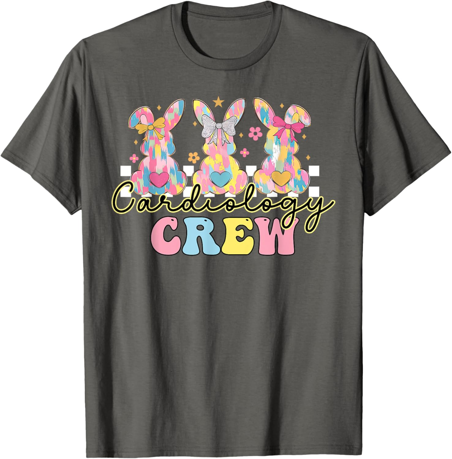 Cardiology Crew Nurse CVICU Cardiac Bunny Coquette Easter T-Shirt