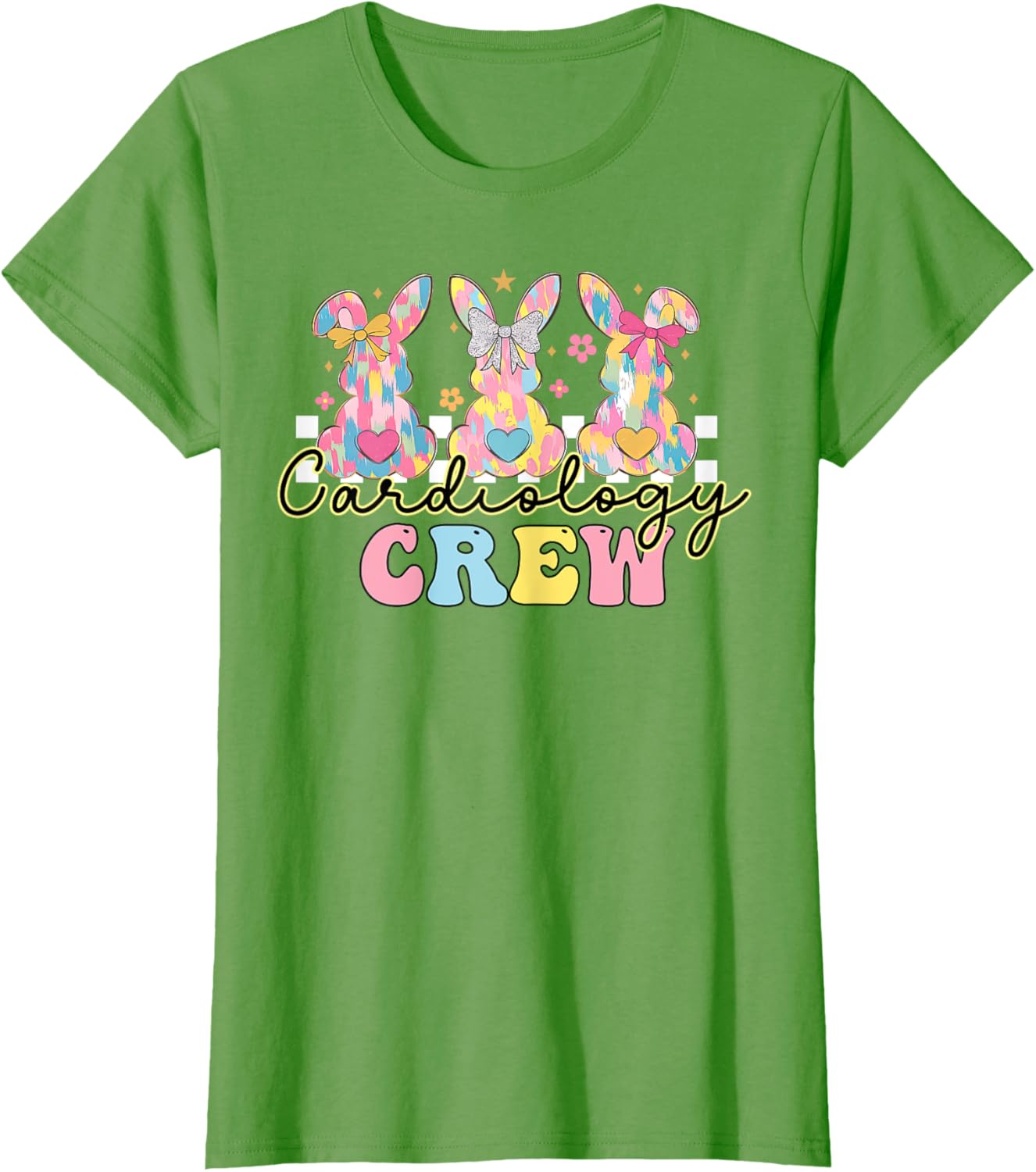 Cardiology Crew Nurse CVICU Cardiac Bunny Coquette Easter T-Shirt