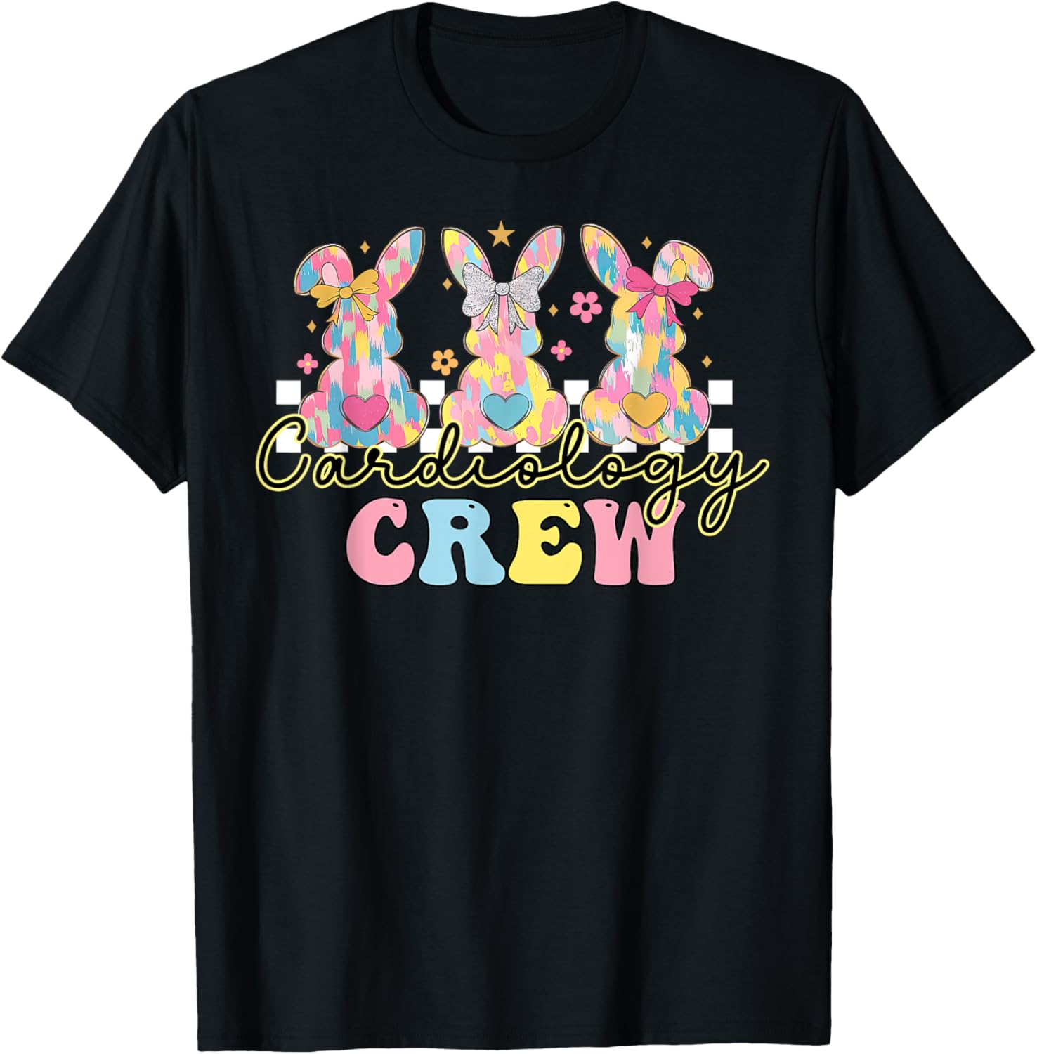 Cardiology Crew Nurse CVICU Cardiac Bunny Coquette Easter T-Shirt