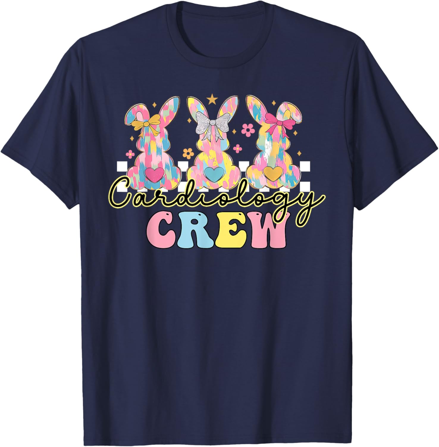 Cardiology Crew Nurse CVICU Cardiac Bunny Coquette Easter T-Shirt