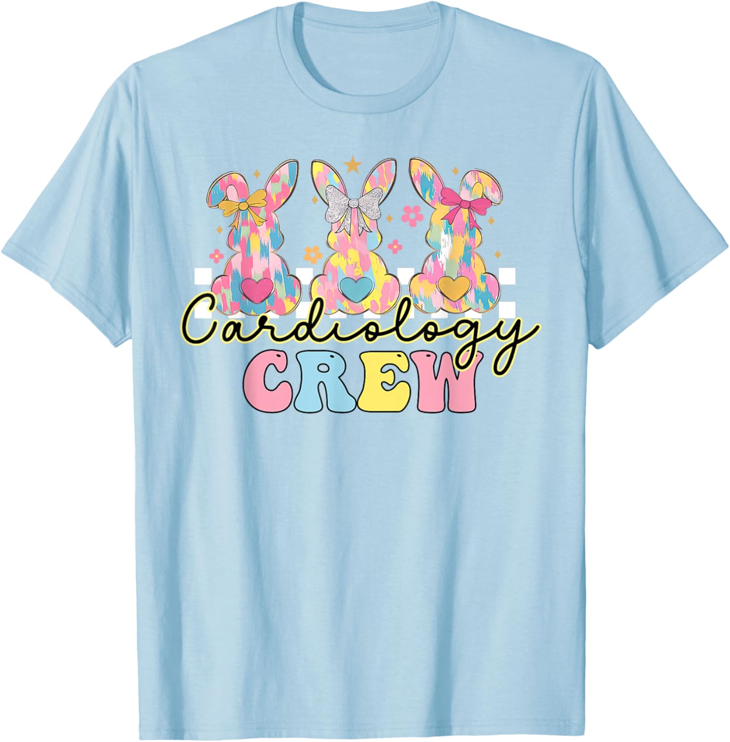 Cardiology Crew Nurse CVICU Cardiac Bunny Coquette Easter T-Shirt