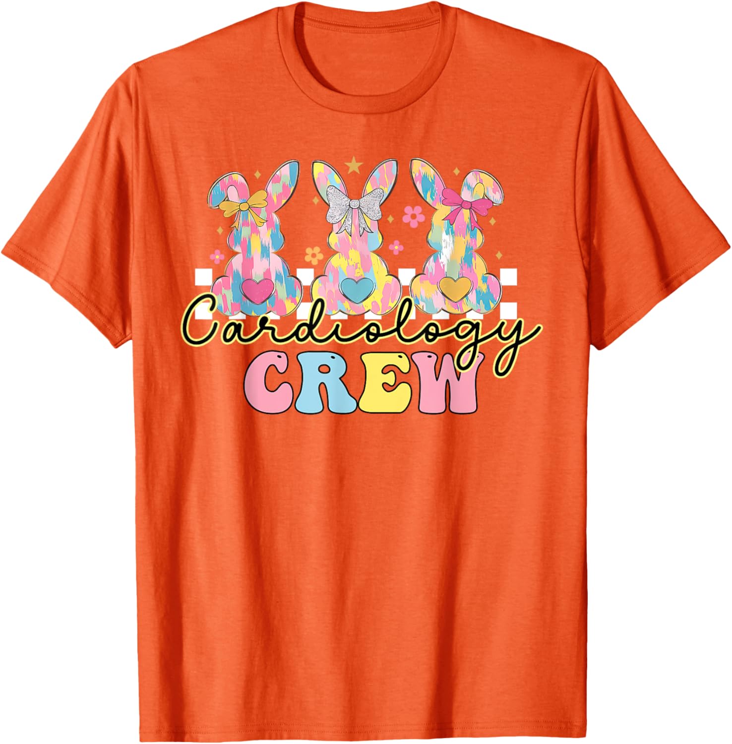 Cardiology Crew Nurse CVICU Cardiac Bunny Coquette Easter T-Shirt