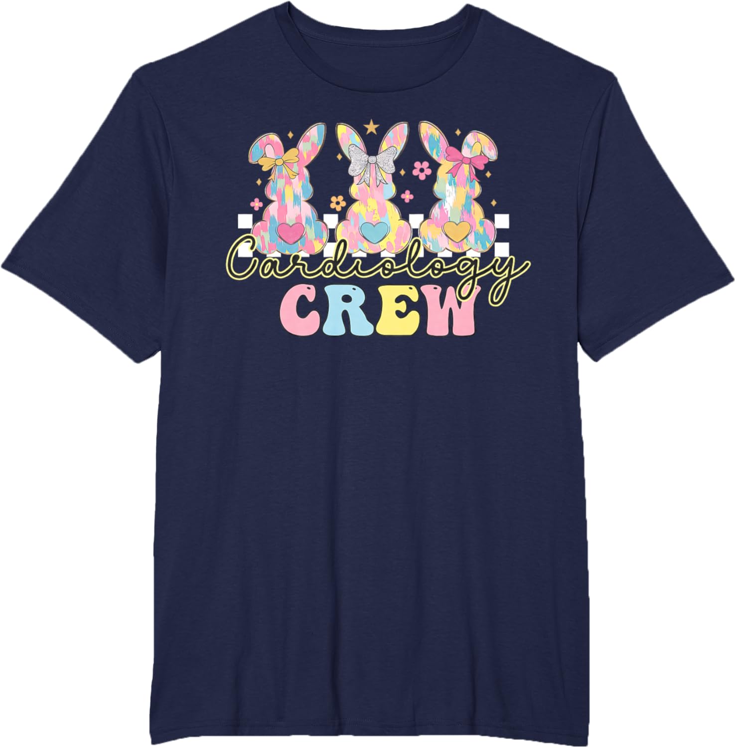 Cardiology Crew Nurse CVICU Cardiac Bunny Coquette Easter T-Shirt