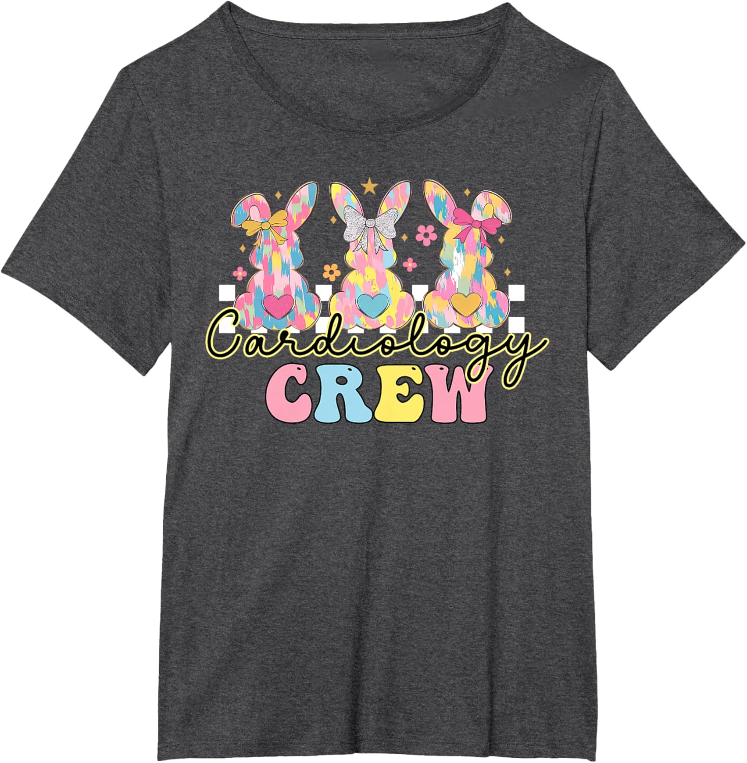 Cardiology Crew Nurse CVICU Cardiac Bunny Coquette Easter T-Shirt