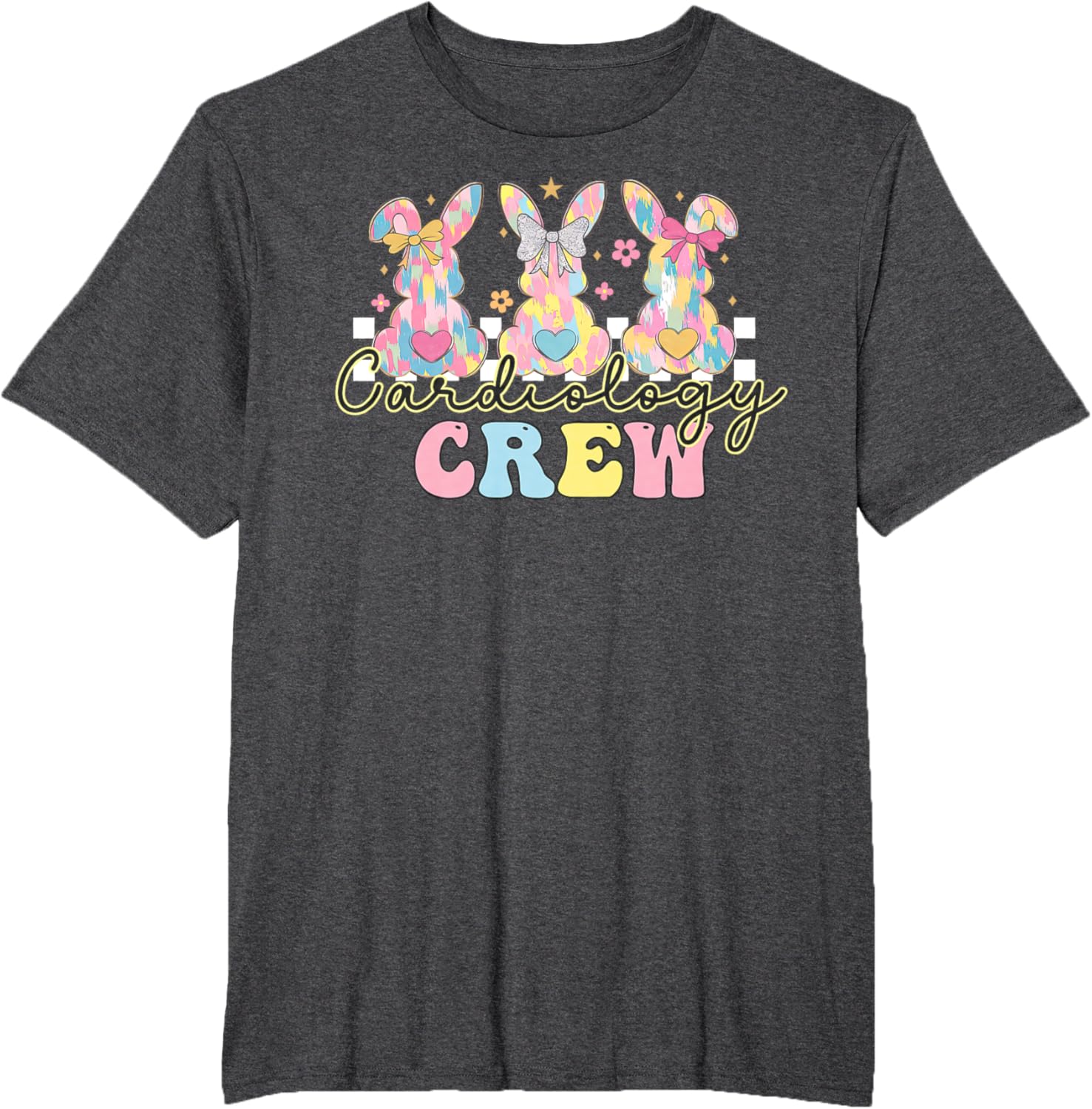 Cardiology Crew Nurse CVICU Cardiac Bunny Coquette Easter T-Shirt