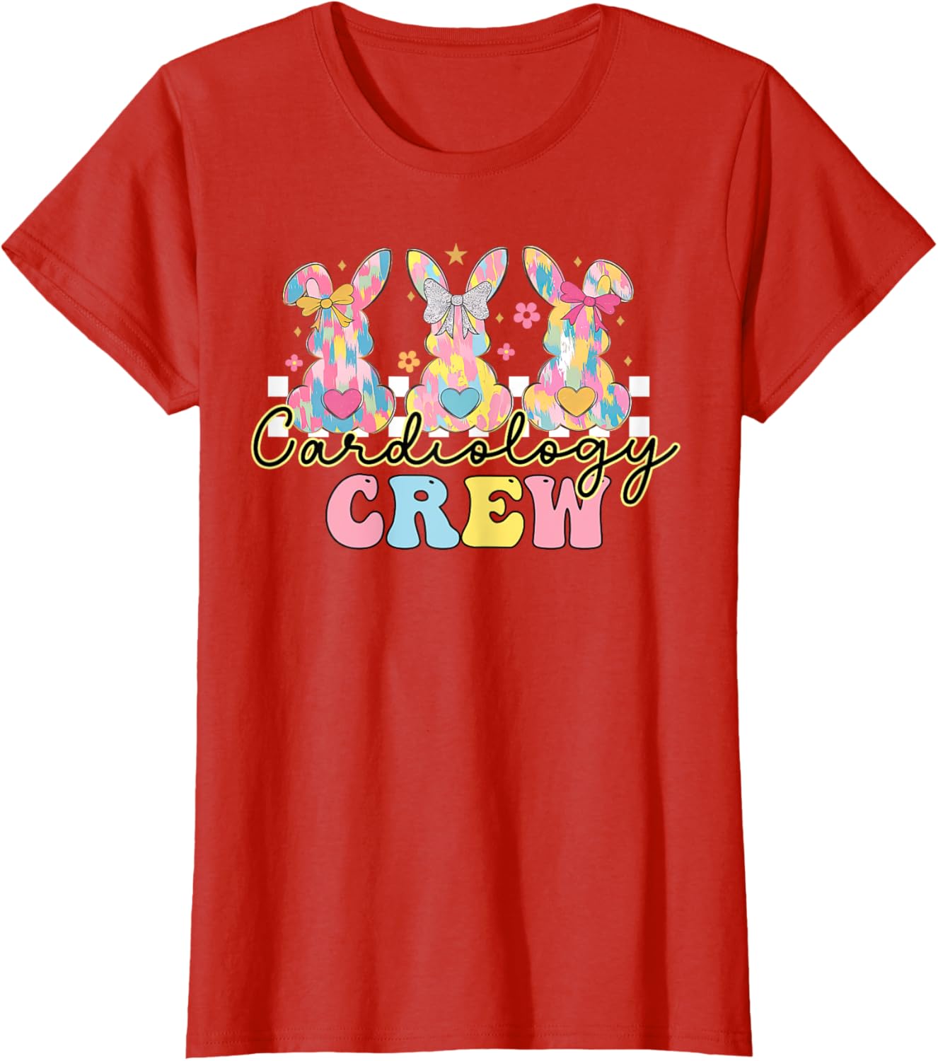 Cardiology Crew Nurse CVICU Cardiac Bunny Coquette Easter T-Shirt