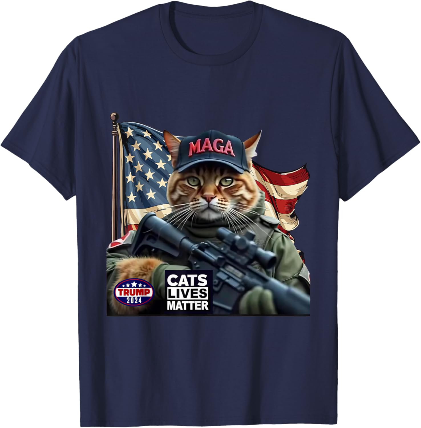 Cats Lives Matter Maga Trump 2024 T-Shirt