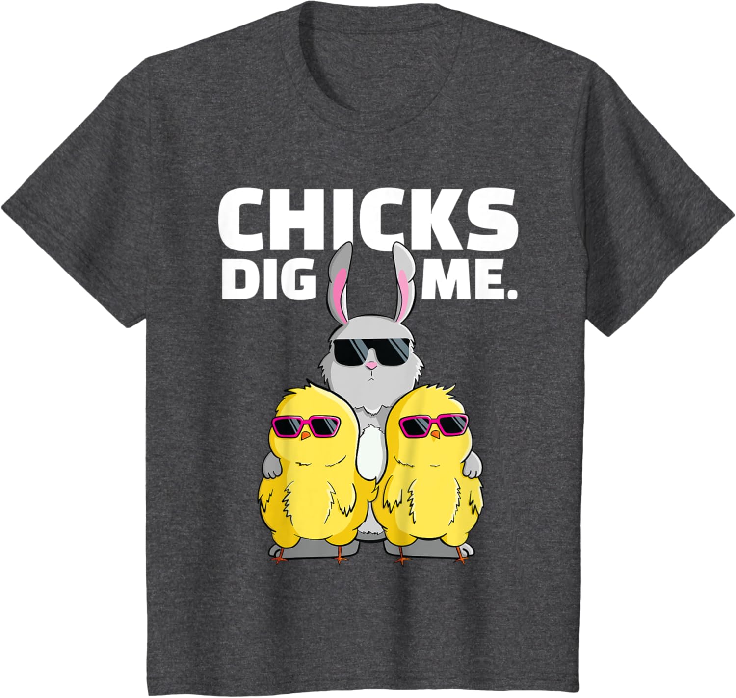 Chicks Dig Me Tshirt Easter Bunny Shirt for Boys Men Dads