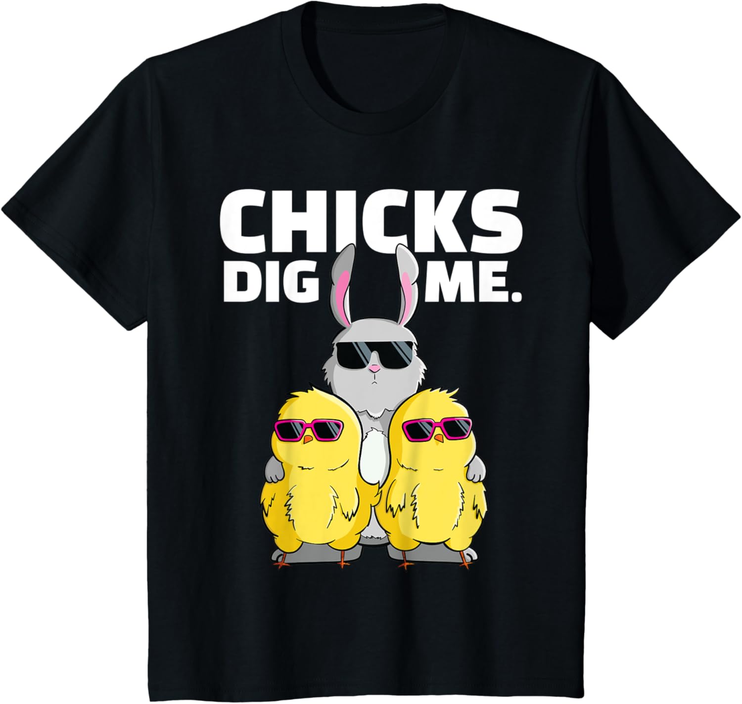 Chicks Dig Me Tshirt Easter Bunny Shirt for Boys Men Dads