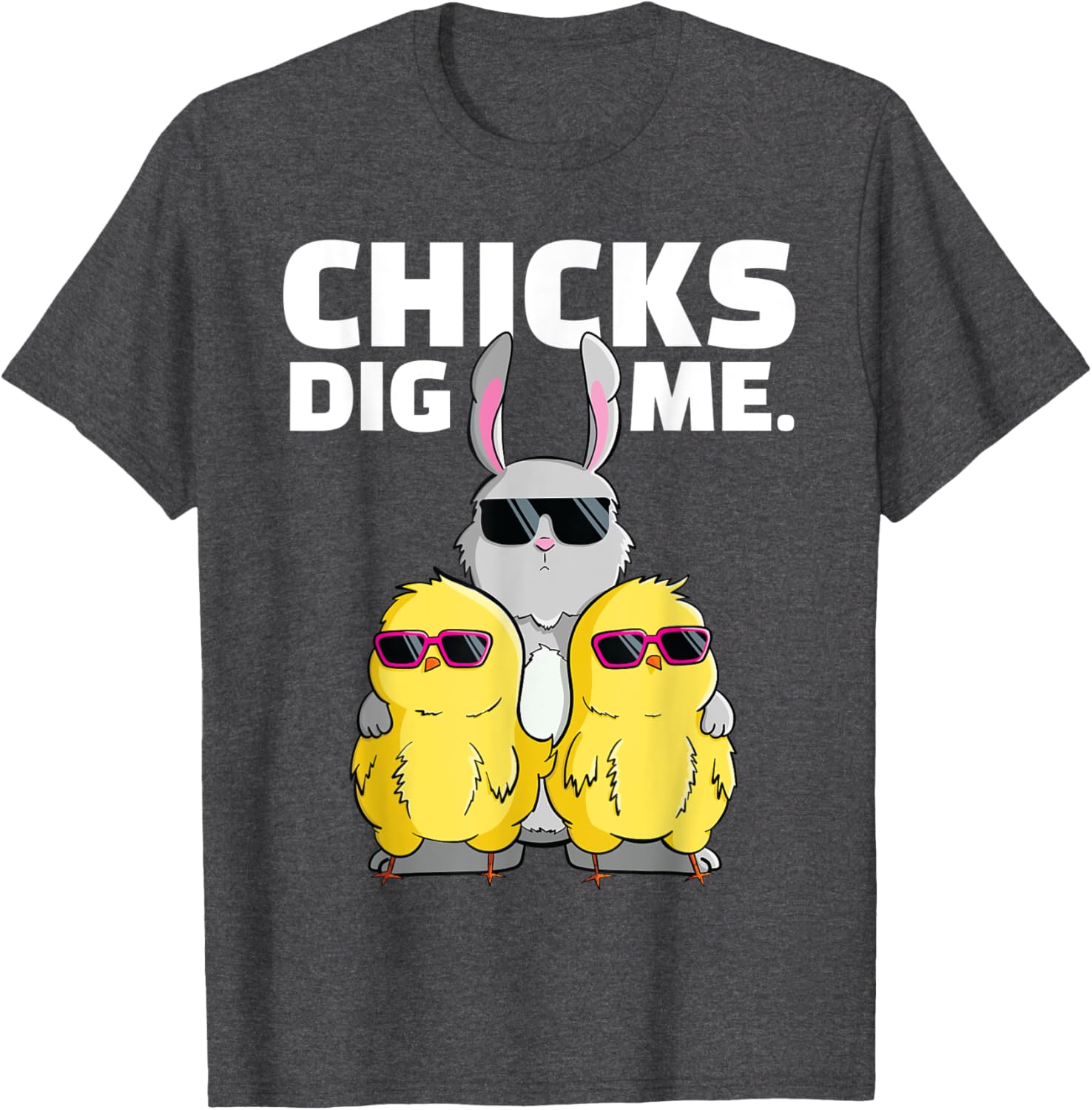 Chicks Dig Me Tshirt Easter Bunny Shirt for Boys Men Dads