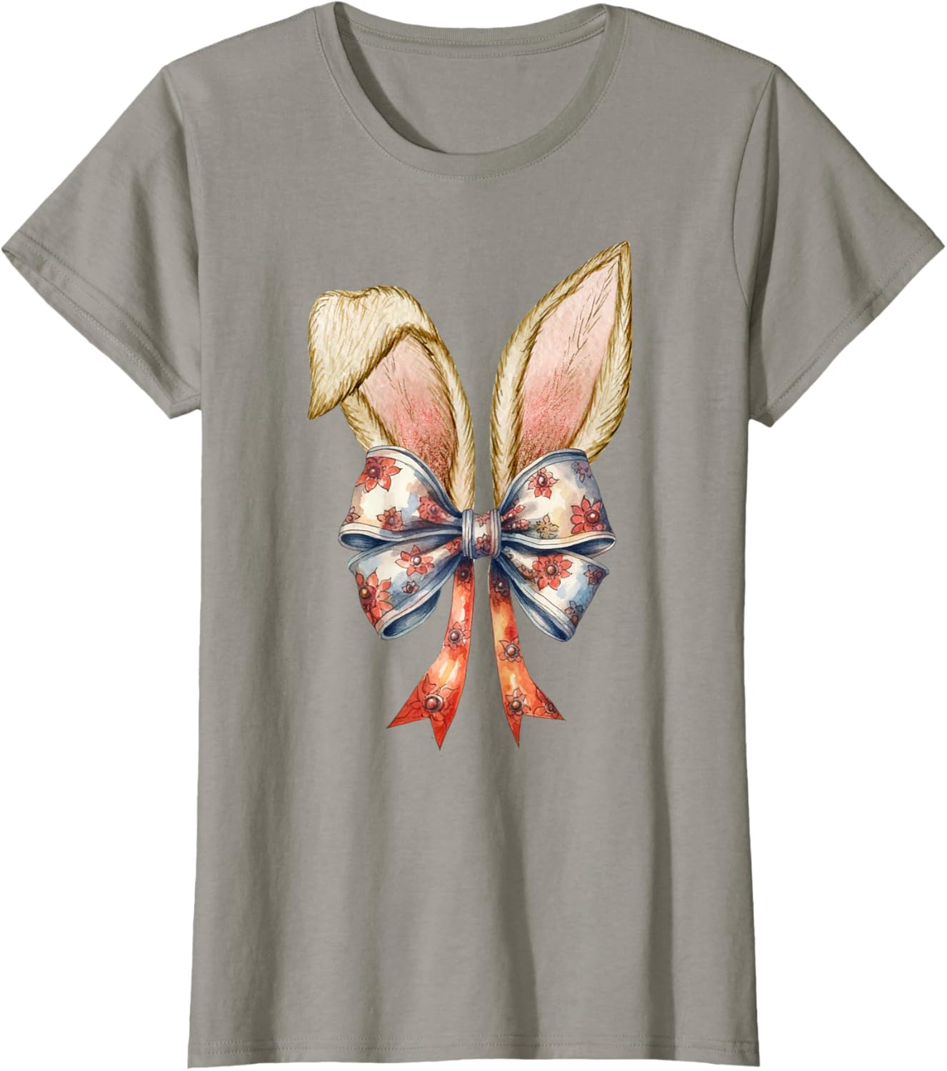 Coquette Bow Bunny Ear Cute Easter Aesthetic Soft Rabbit T-Shirt