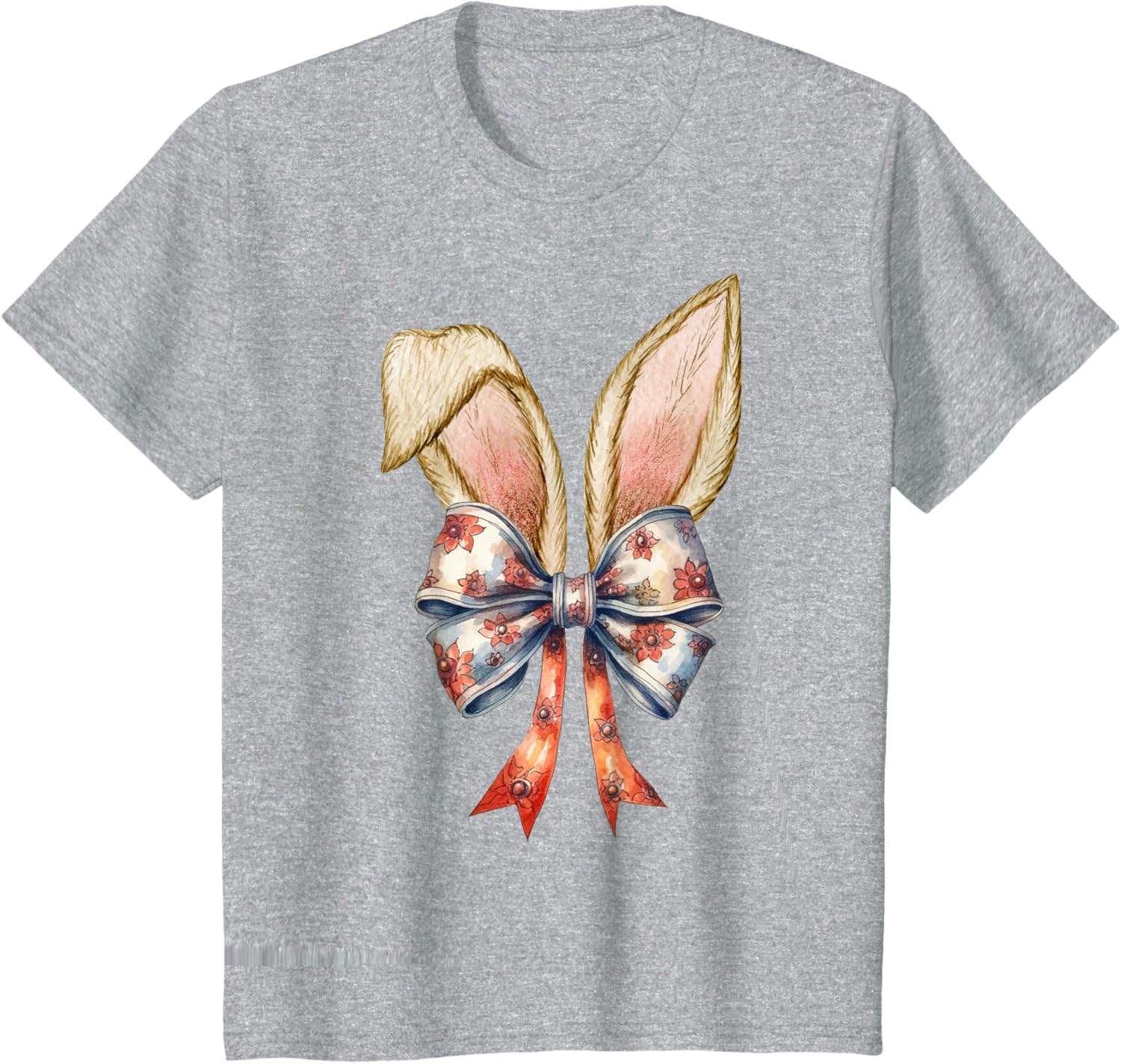 Coquette Bow Bunny Ear Cute Easter Aesthetic Soft Rabbit T-Shirt