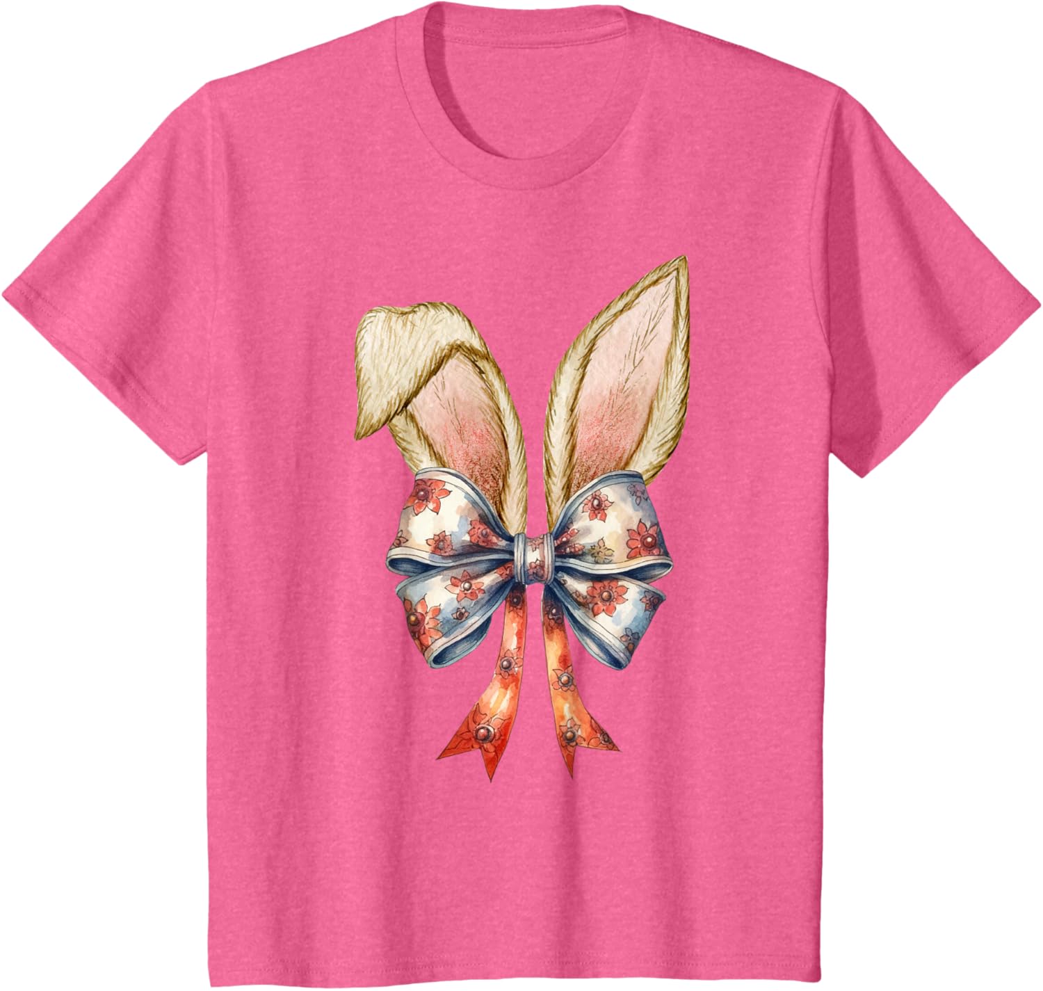 Coquette Bow Bunny Ear Cute Easter Aesthetic Soft Rabbit T-Shirt