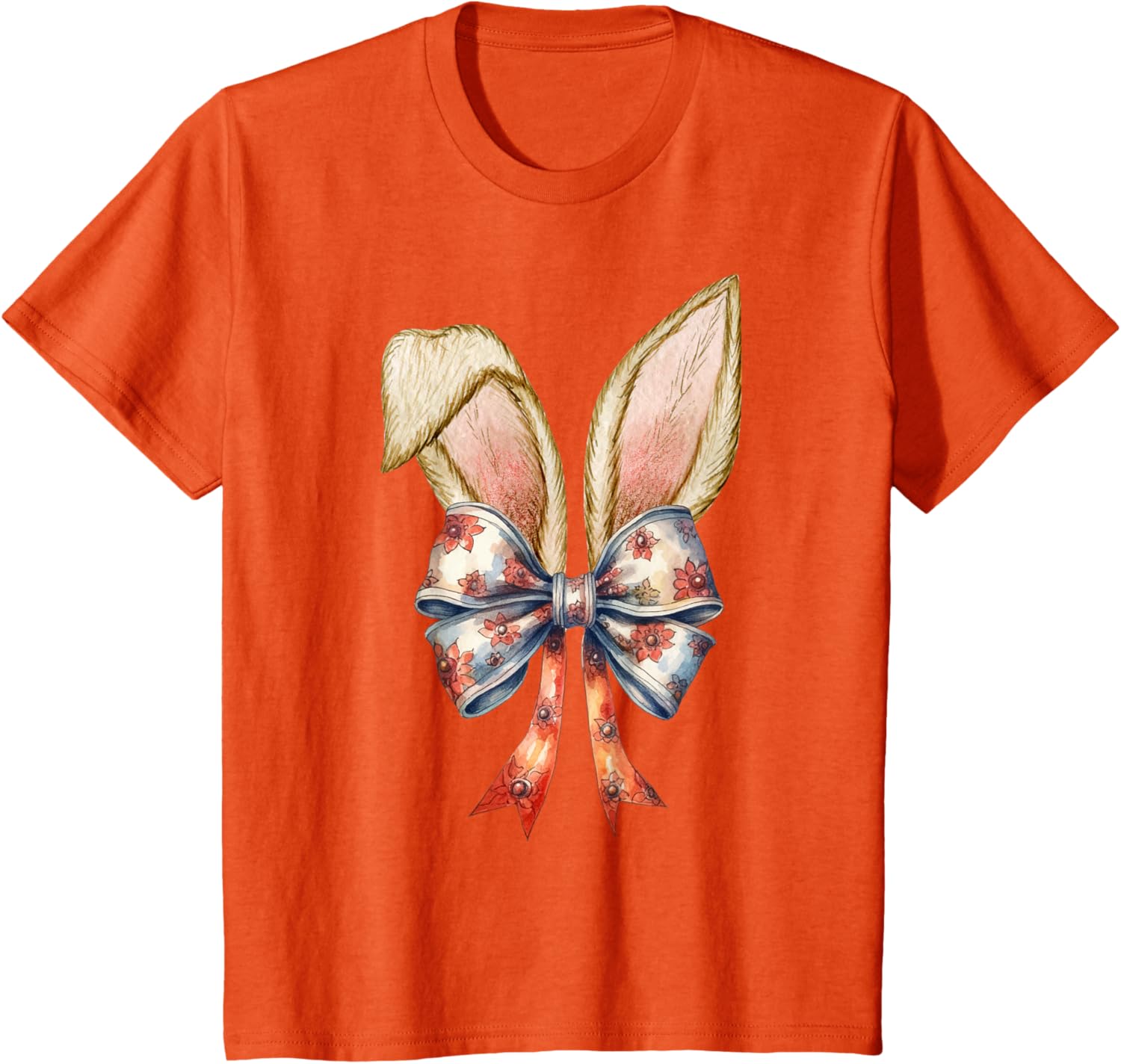 Coquette Bow Bunny Ear Cute Easter Aesthetic Soft Rabbit T-Shirt