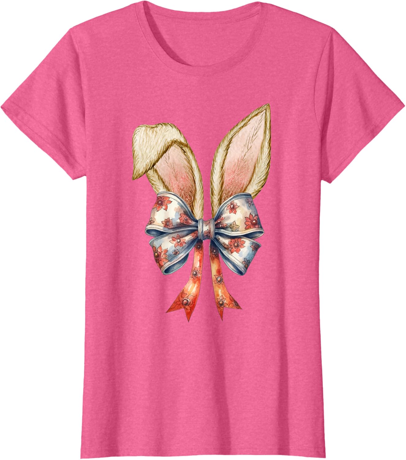 Coquette Bow Bunny Ear Cute Easter Aesthetic Soft Rabbit T-Shirt