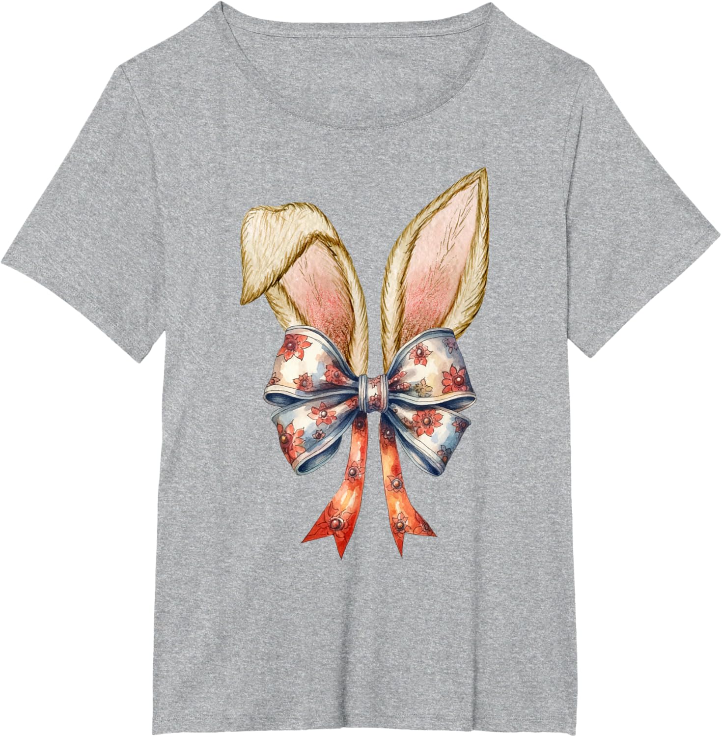 Coquette Bow Bunny Ear Cute Easter Aesthetic Soft Rabbit T-Shirt