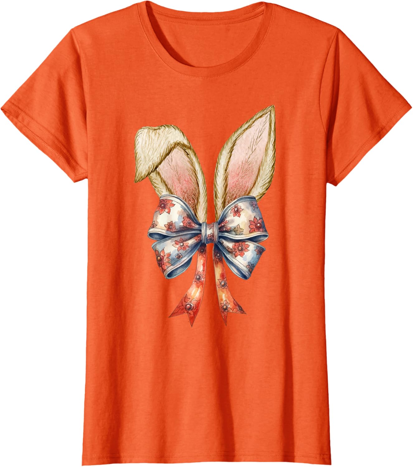 Coquette Bow Bunny Ear Cute Easter Aesthetic Soft Rabbit T-Shirt