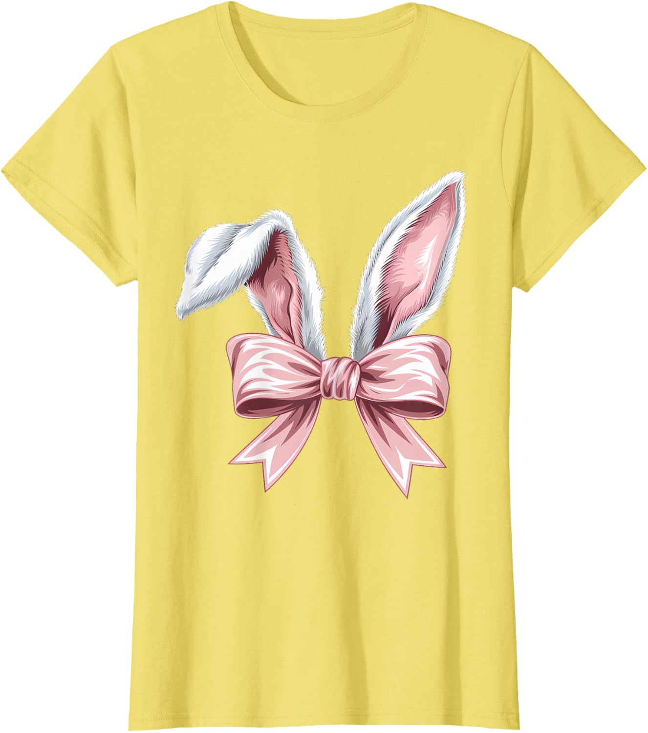 Coquette Bow Bunny Ears Cute Bunny Happy Easter Day Girls T-Shirt