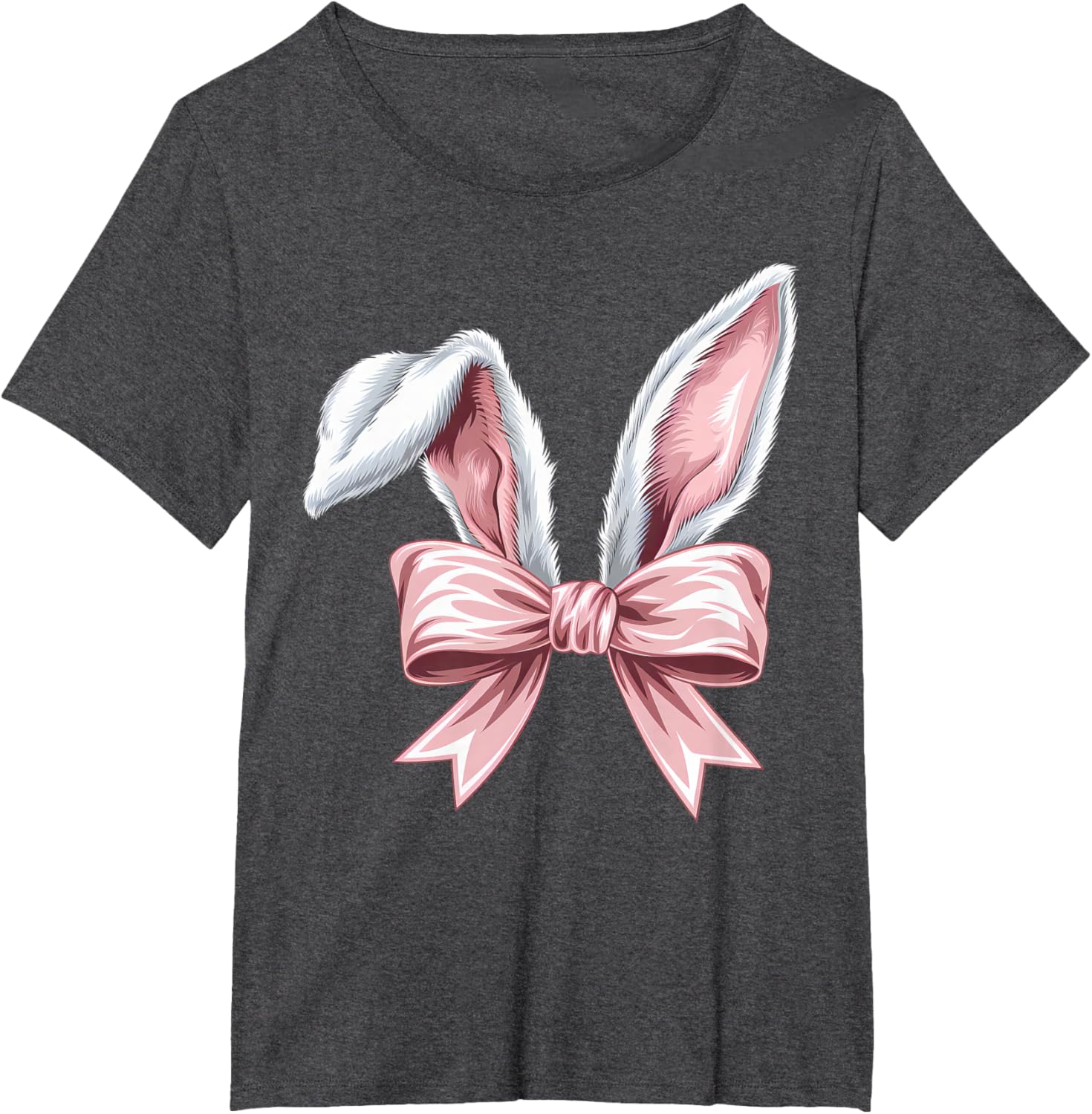 Coquette Bow Bunny Ears Cute Bunny Happy Easter Day Girls T-Shirt