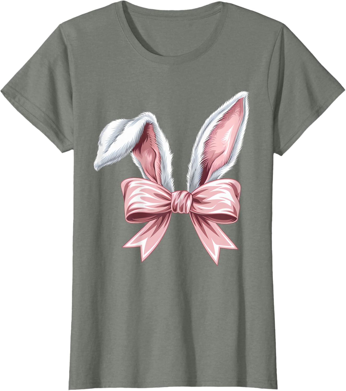 Coquette Bow Bunny Ears Cute Bunny Happy Easter Day Girls T-Shirt