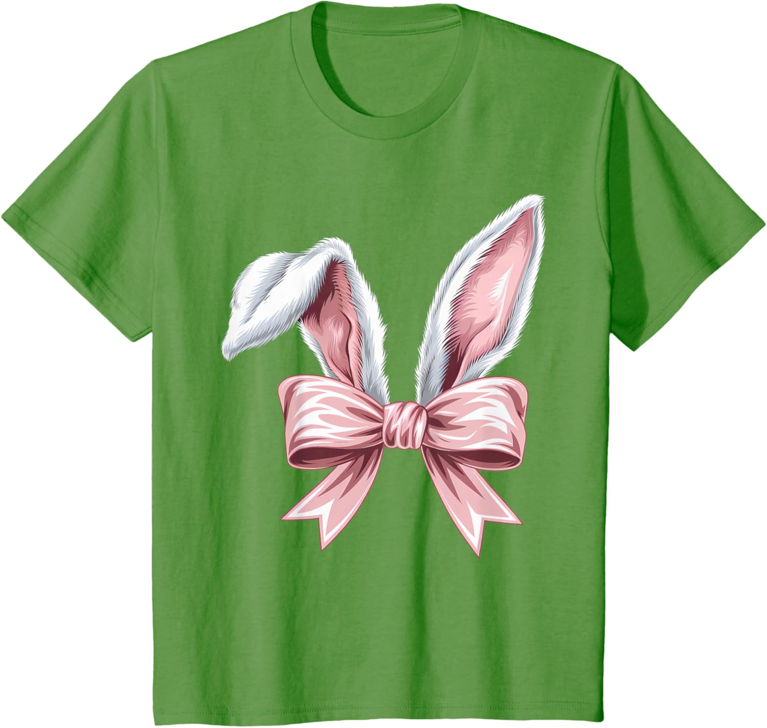 Coquette Bow Bunny Ears Cute Bunny Happy Easter Day Girls T-Shirt