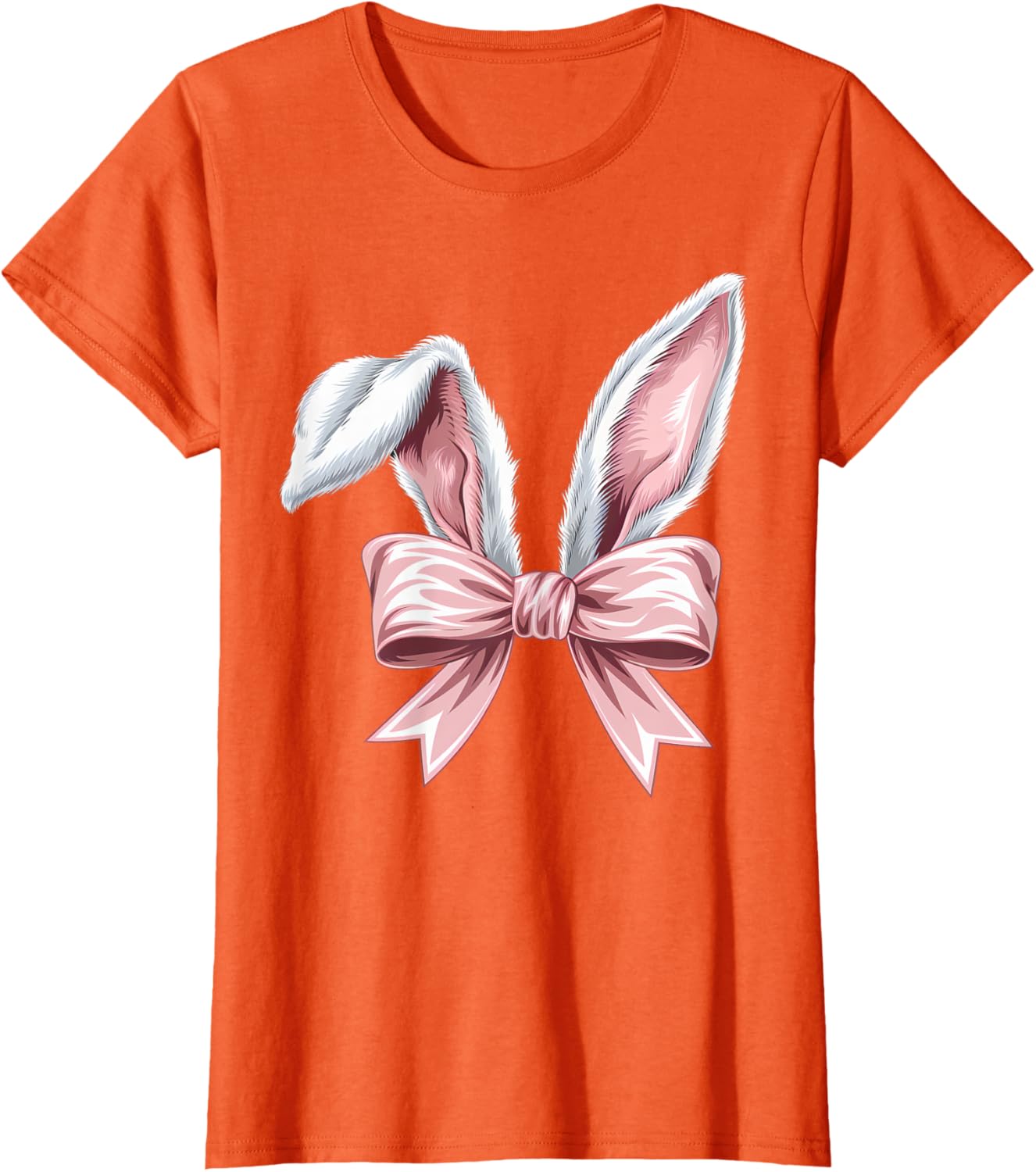 Coquette Bow Bunny Ears Cute Bunny Happy Easter Day Girls T-Shirt