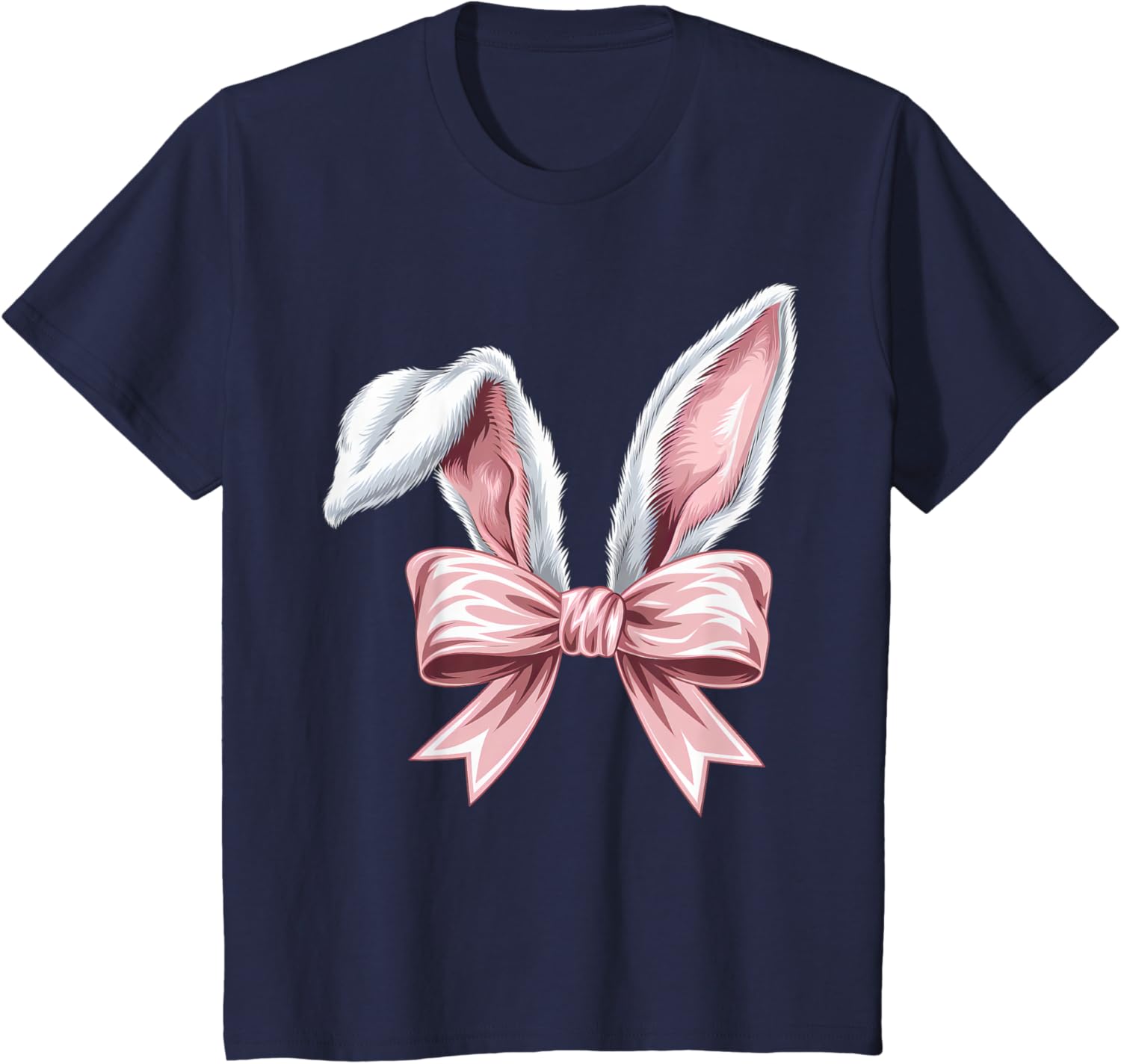 Coquette Bow Bunny Ears Cute Bunny Happy Easter Day Girls T-Shirt