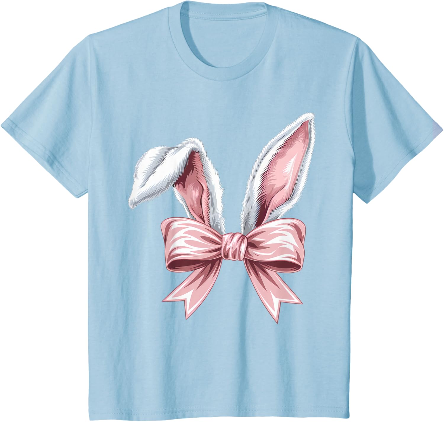 Coquette Bow Bunny Ears Cute Bunny Happy Easter Day Girls T-Shirt