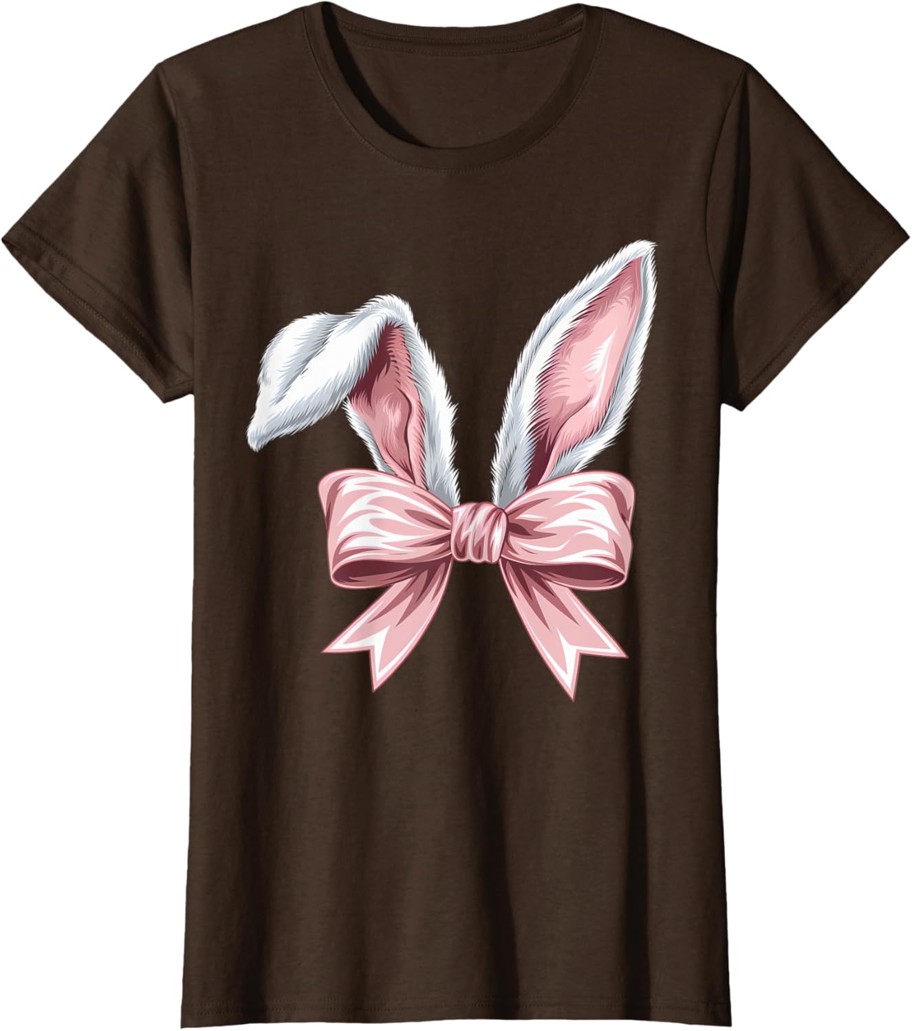 Coquette Bow Bunny Ears Cute Bunny Happy Easter Day Girls T-Shirt