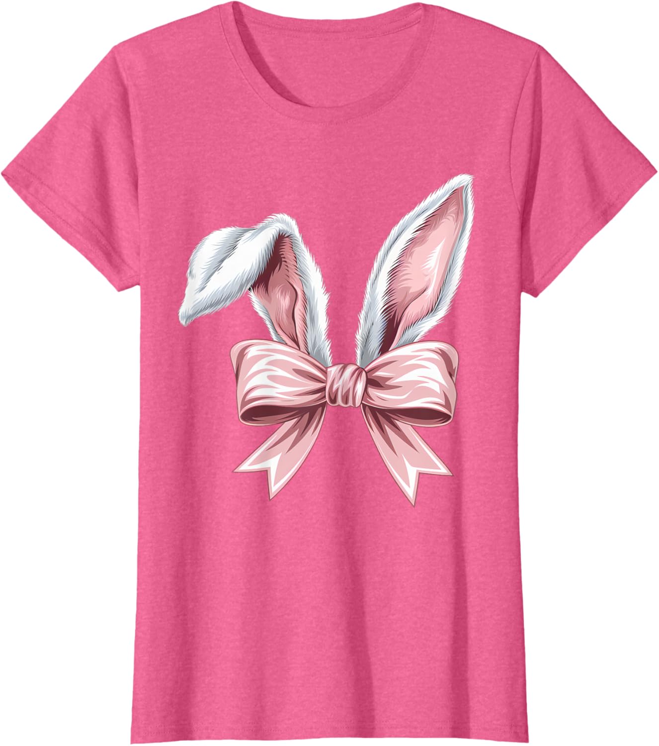 Coquette Bow Bunny Ears Cute Bunny Happy Easter Day Girls T-Shirt