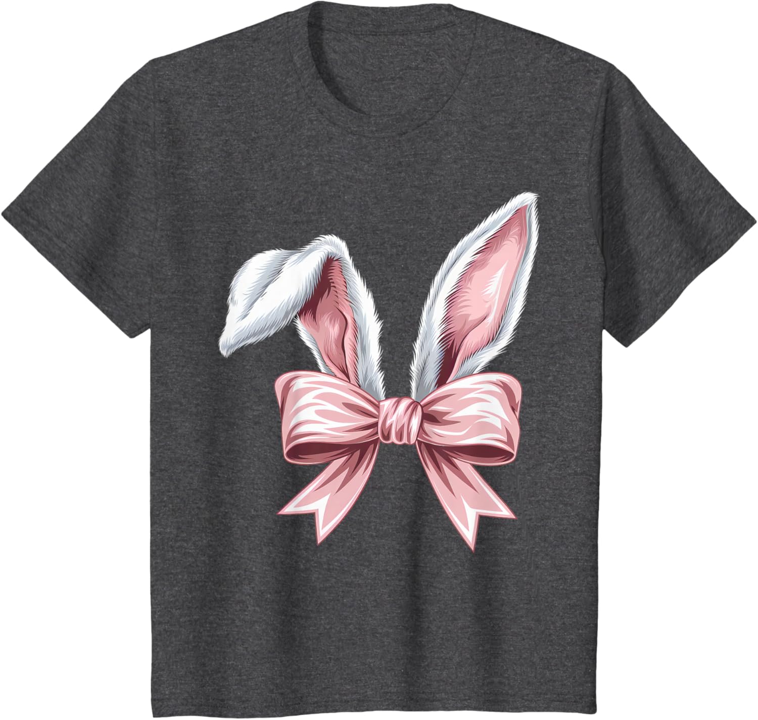 Coquette Bow Bunny Ears Cute Bunny Happy Easter Day Girls T-Shirt