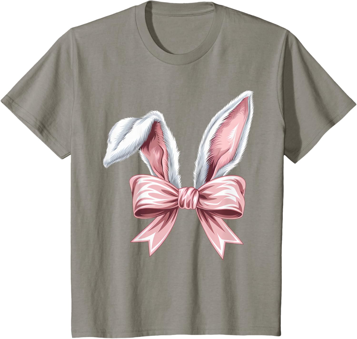 Coquette Bow Bunny Ears Cute Bunny Happy Easter Day Girls T-Shirt