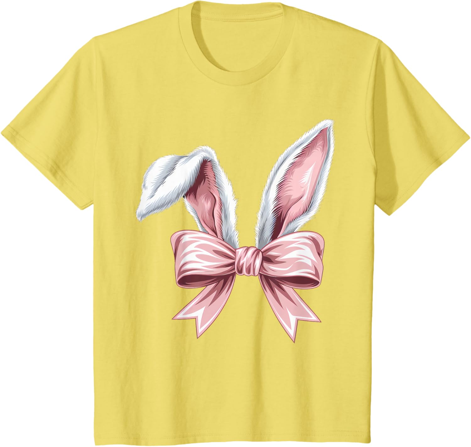 Coquette Bow Bunny Ears Cute Bunny Happy Easter Day Girls T-Shirt