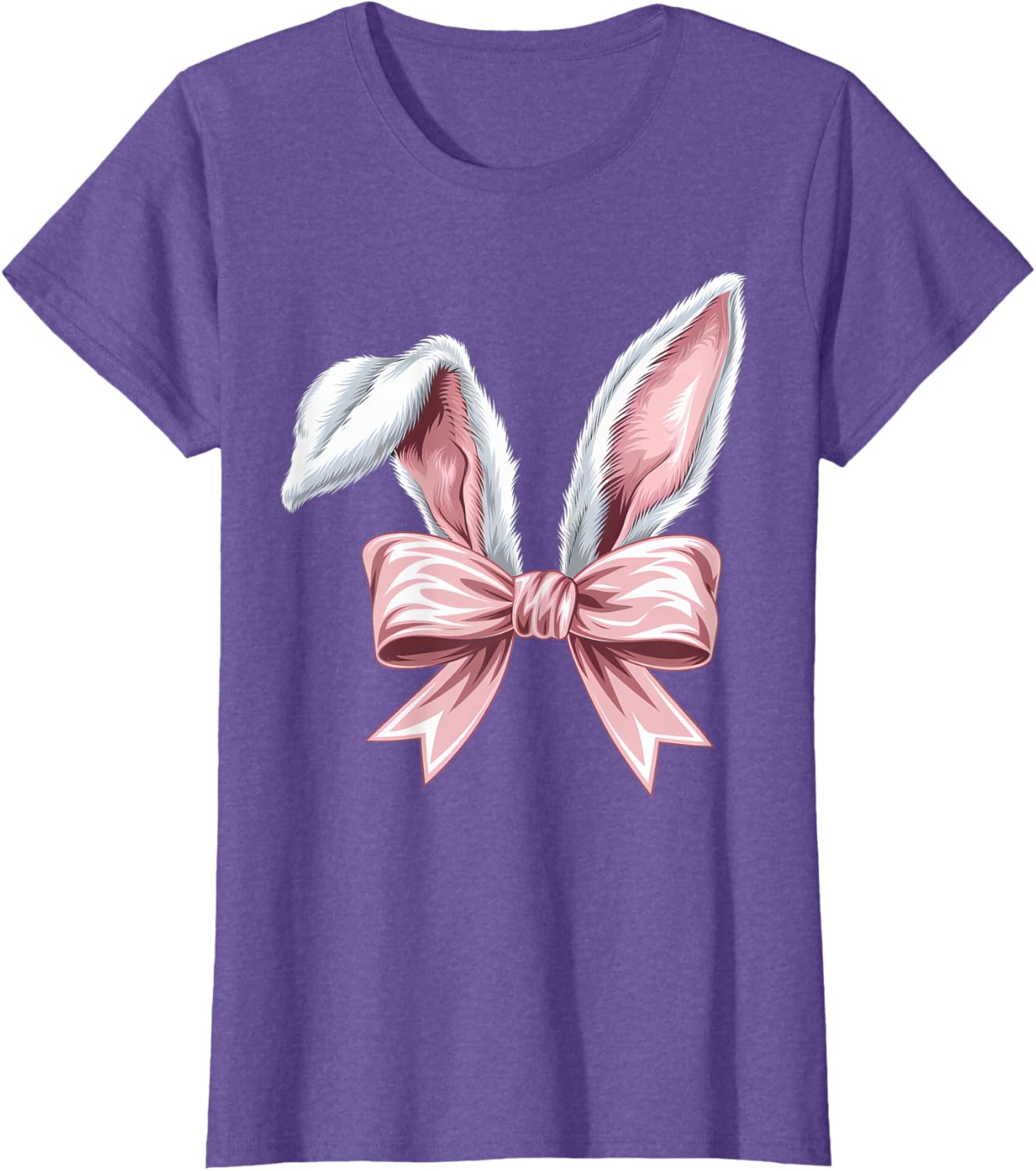 Coquette Bow Bunny Ears Cute Bunny Happy Easter Day Girls T-Shirt