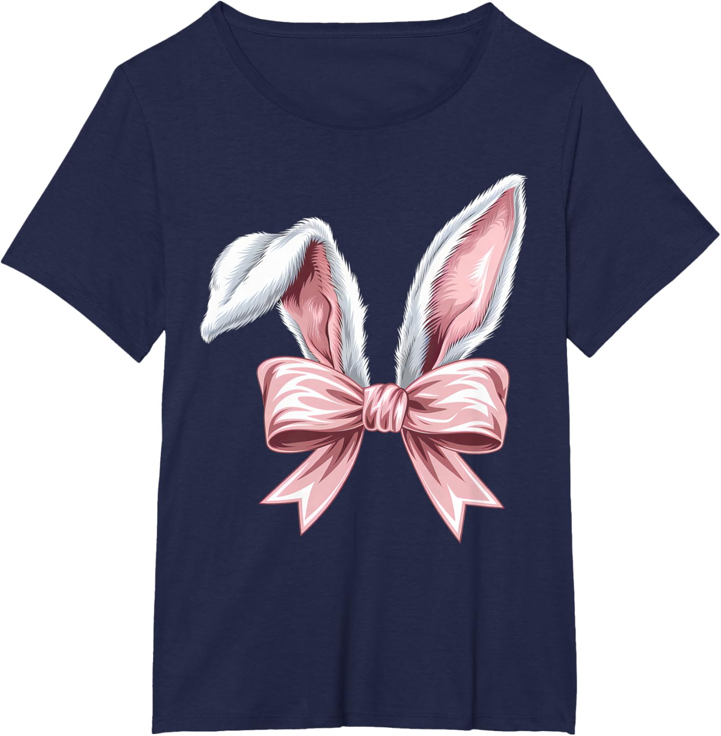 Coquette Bow Bunny Ears Cute Bunny Happy Easter Day Girls T-Shirt