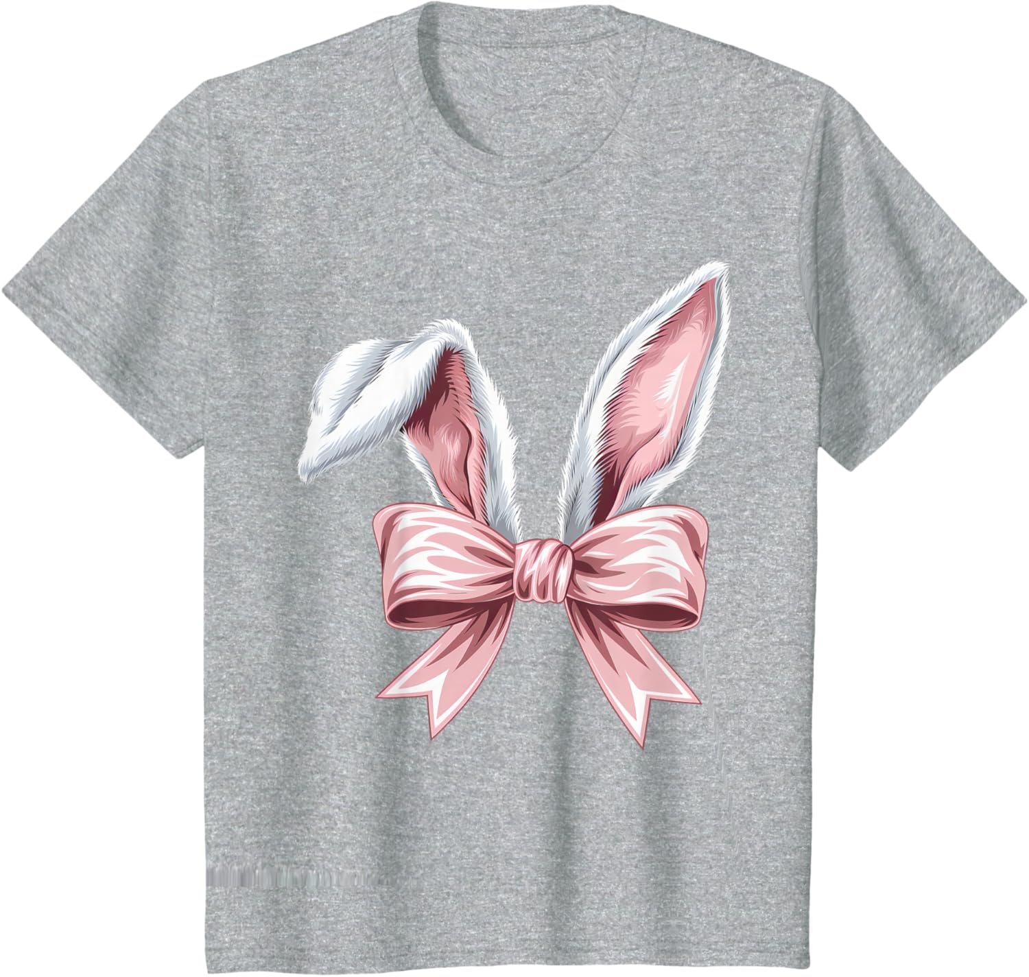 Coquette Bow Bunny Ears Cute Bunny Happy Easter Day Girls T-Shirt