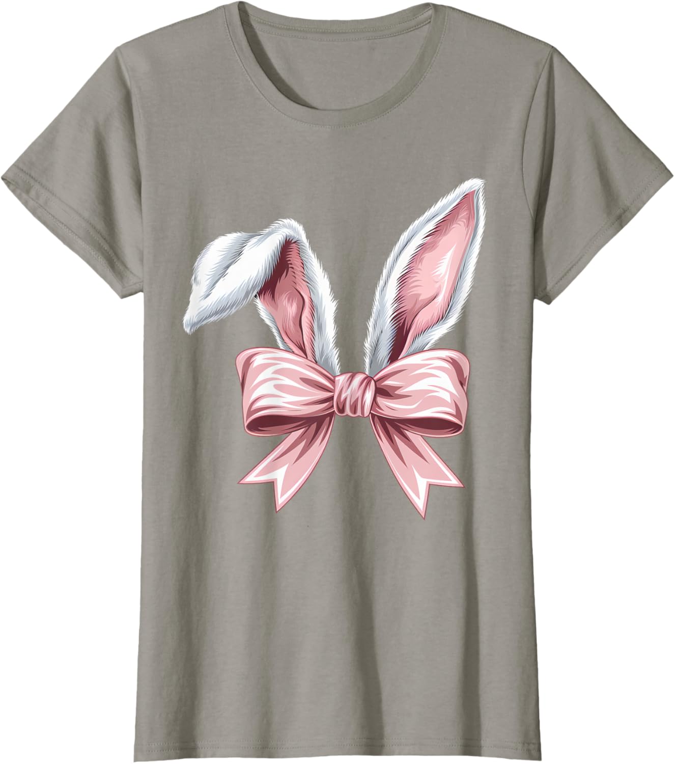 Coquette Bow Bunny Ears Cute Bunny Happy Easter Day Girls T-Shirt