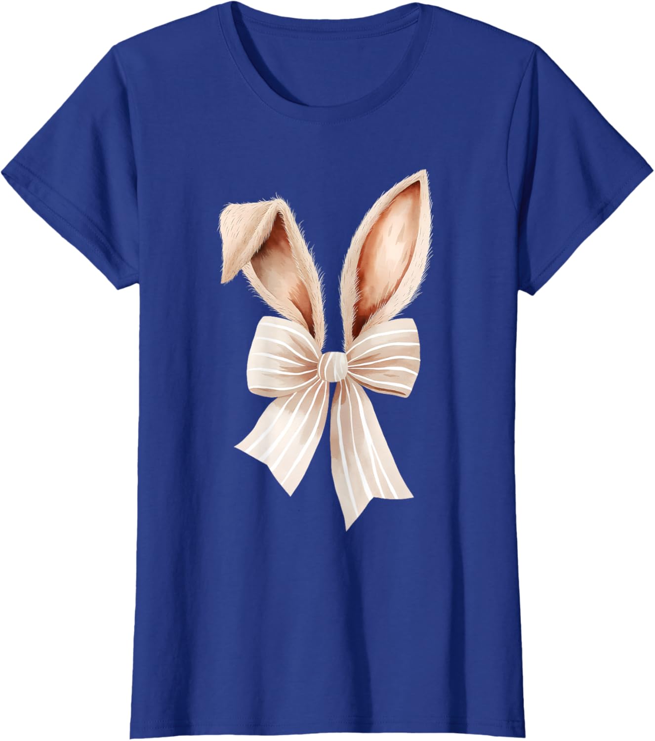 Coquette Bow Bunny Ears Cute Bunny Rabbit Happy Easter Day T-Shirt