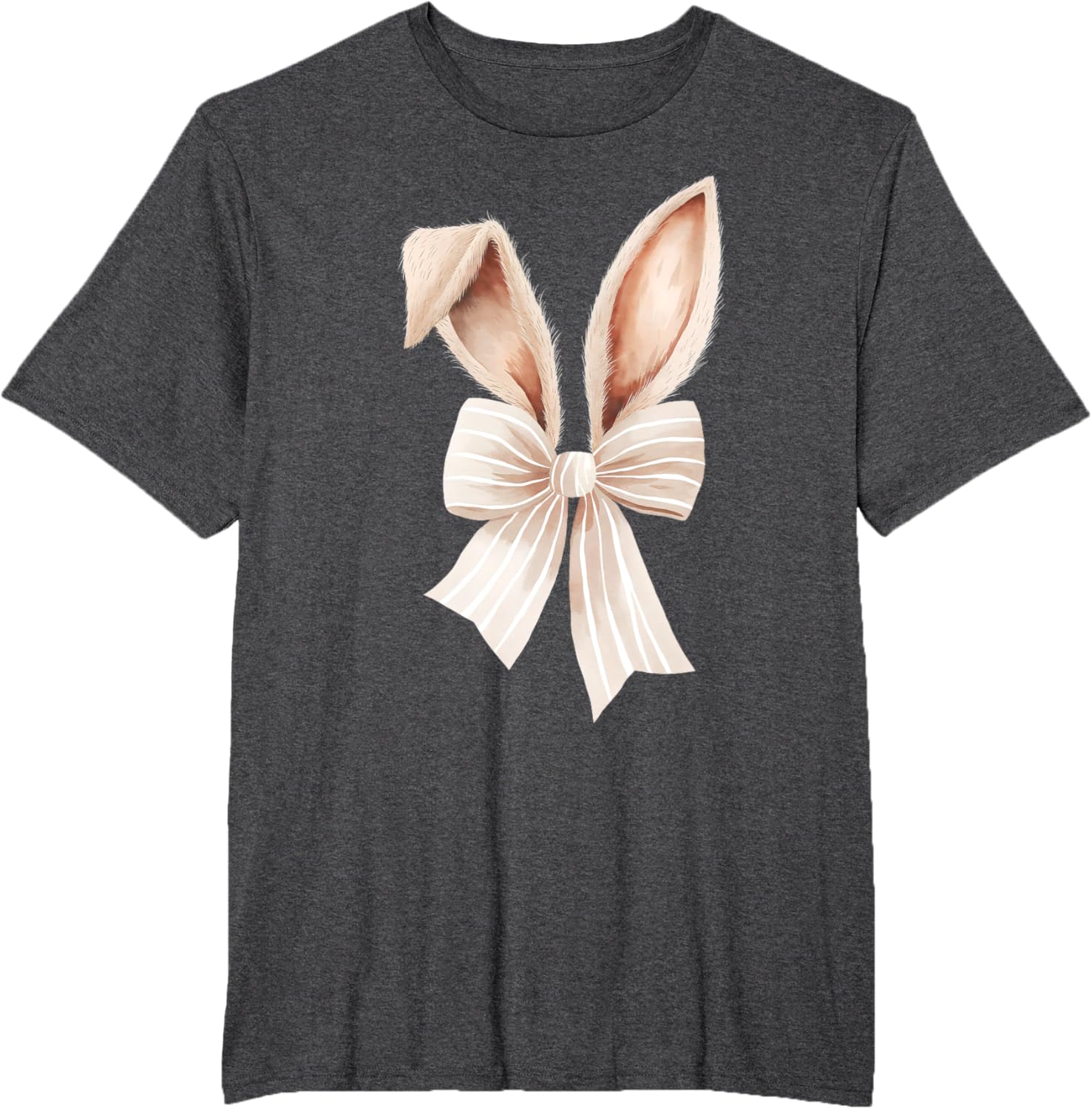 Coquette Bow Bunny Ears Cute Bunny Rabbit Happy Easter Day T-Shirt