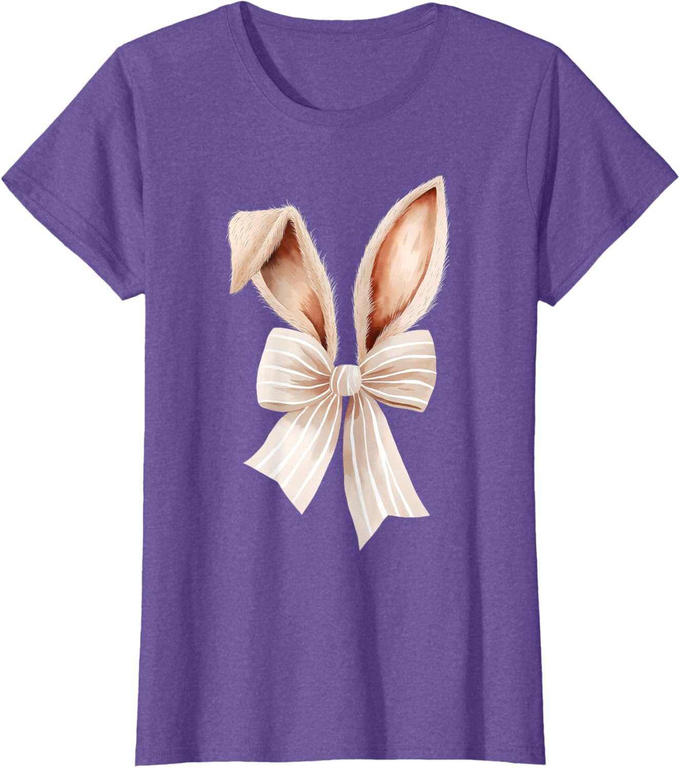 Coquette Bow Bunny Ears Cute Bunny Rabbit Happy Easter Day T-Shirt