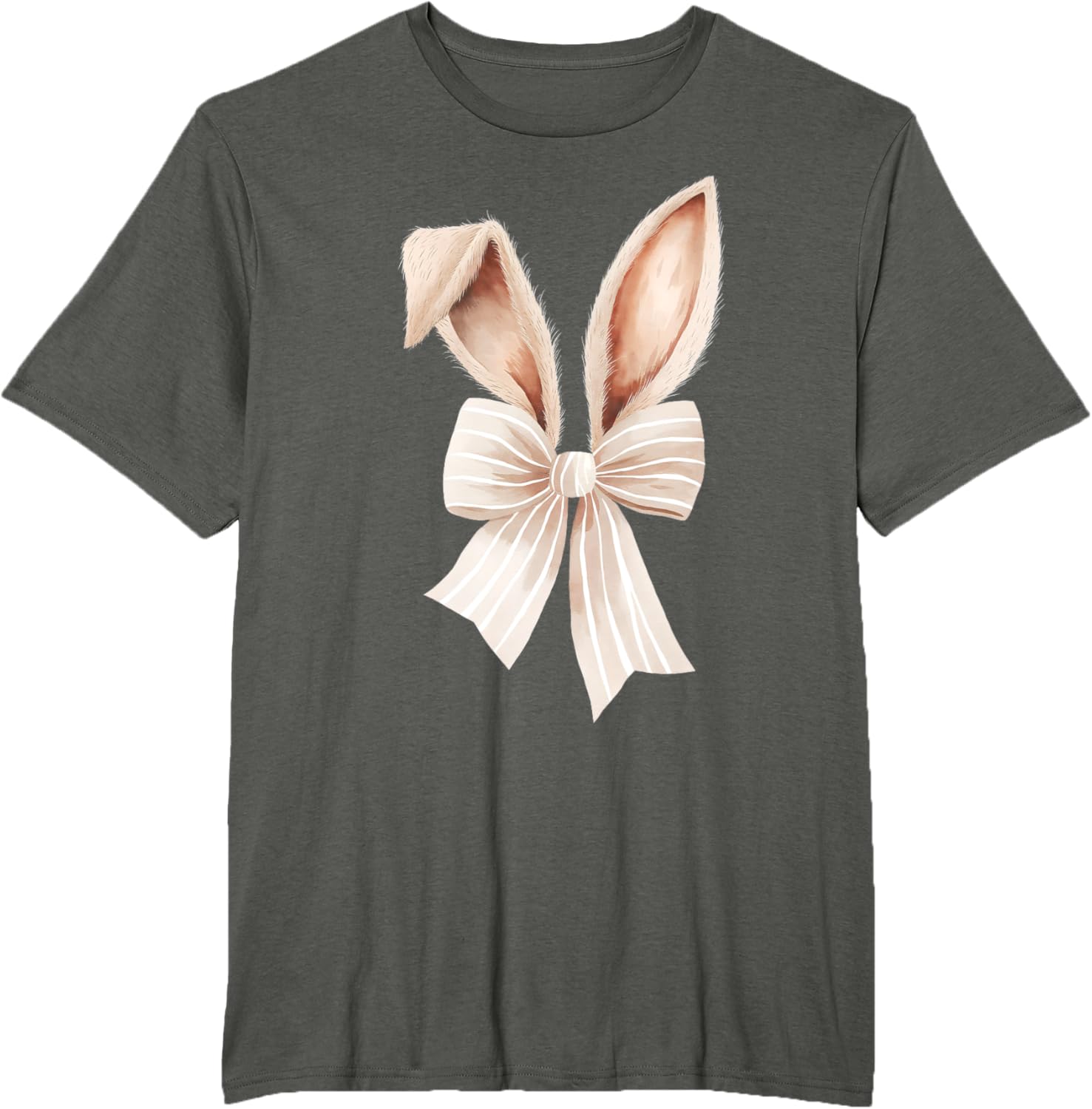 Coquette Bow Bunny Ears Cute Bunny Rabbit Happy Easter Day T-Shirt