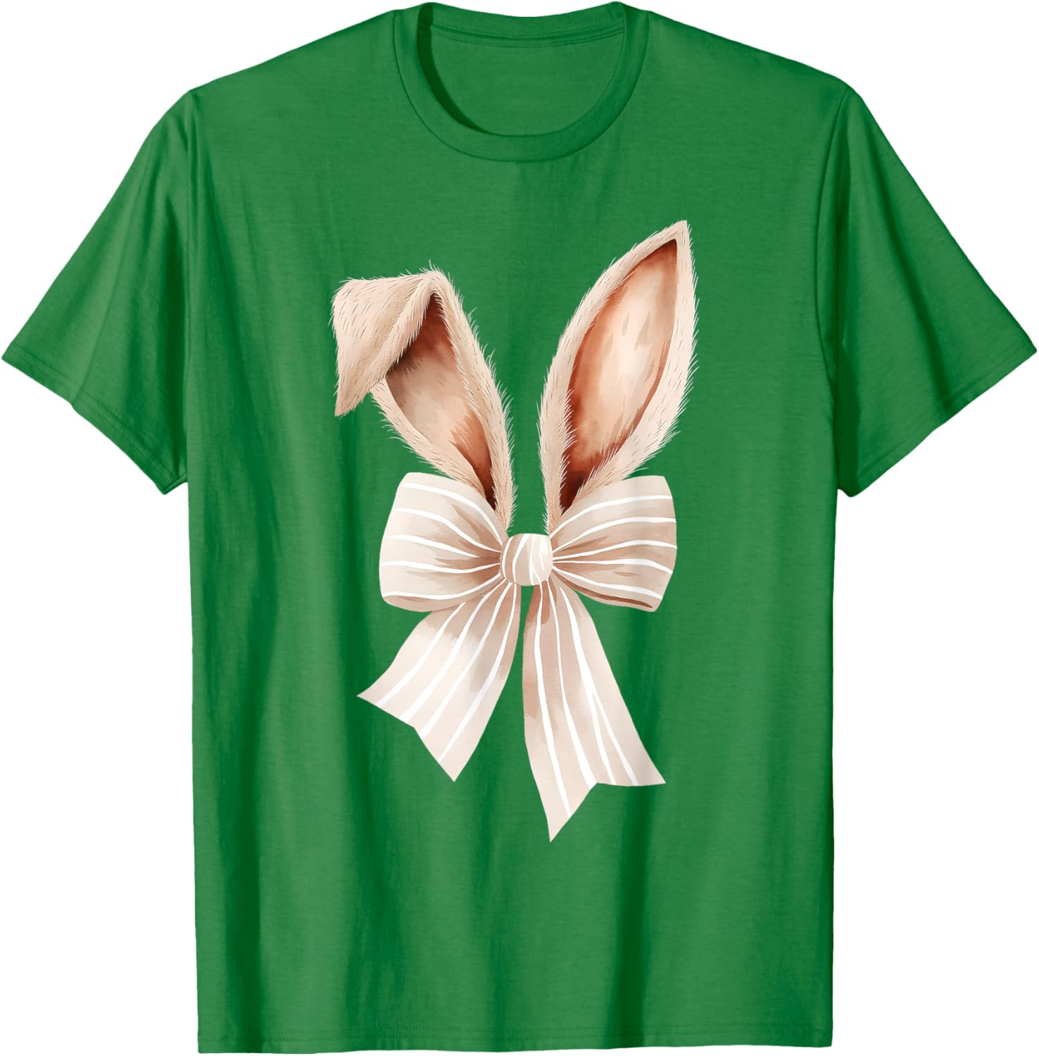 Coquette Bow Bunny Ears Cute Bunny Rabbit Happy Easter Day T-Shirt