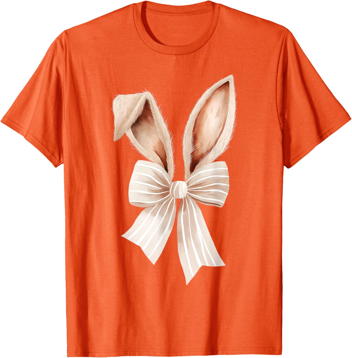 Coquette Bow Bunny Ears Cute Bunny Rabbit Happy Easter Day T-Shirt